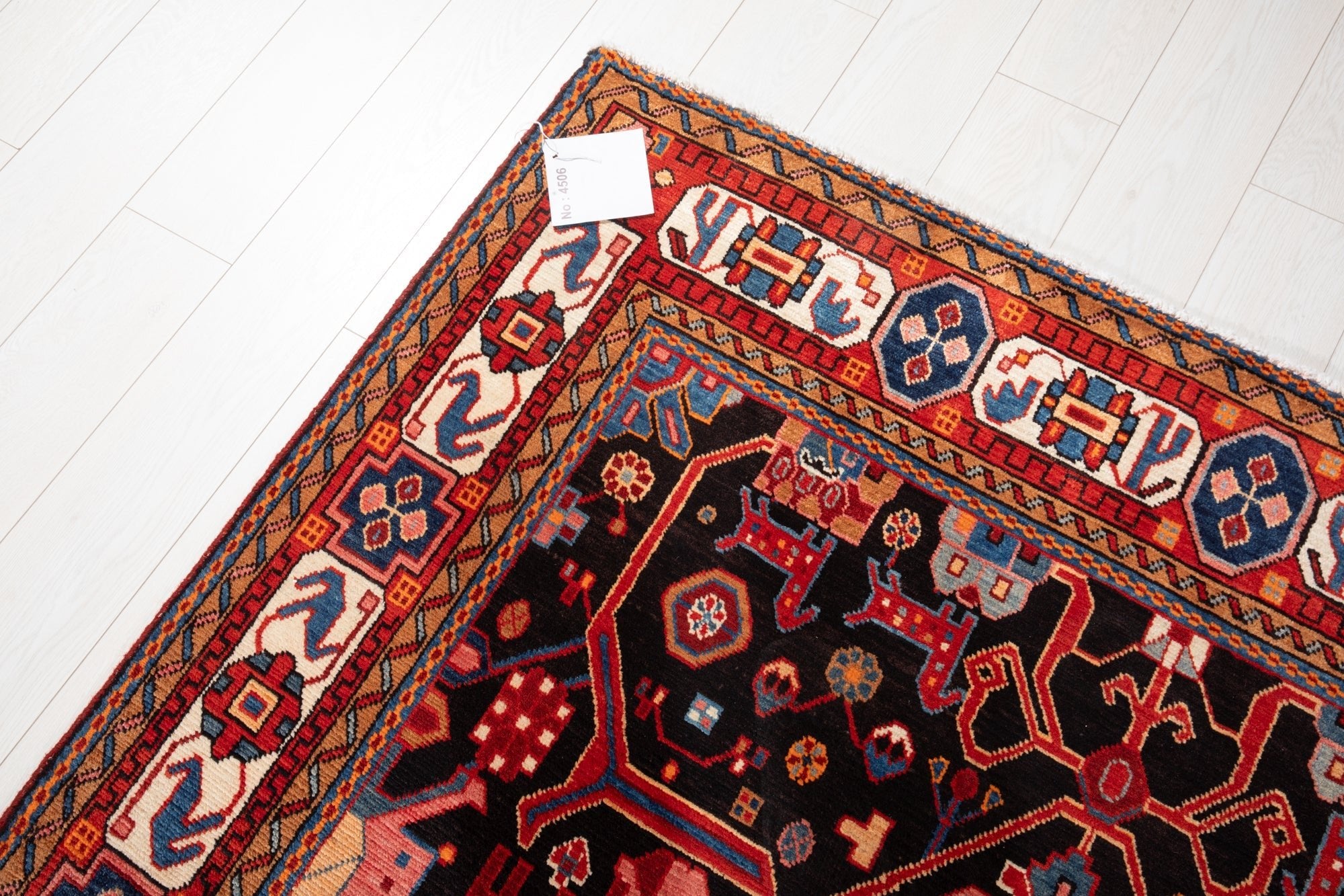 Hand-Knotted Vintage Wool Area Rug – 9' 5" x 5' 6" (288 × 167 cm) - Yasi & Fara