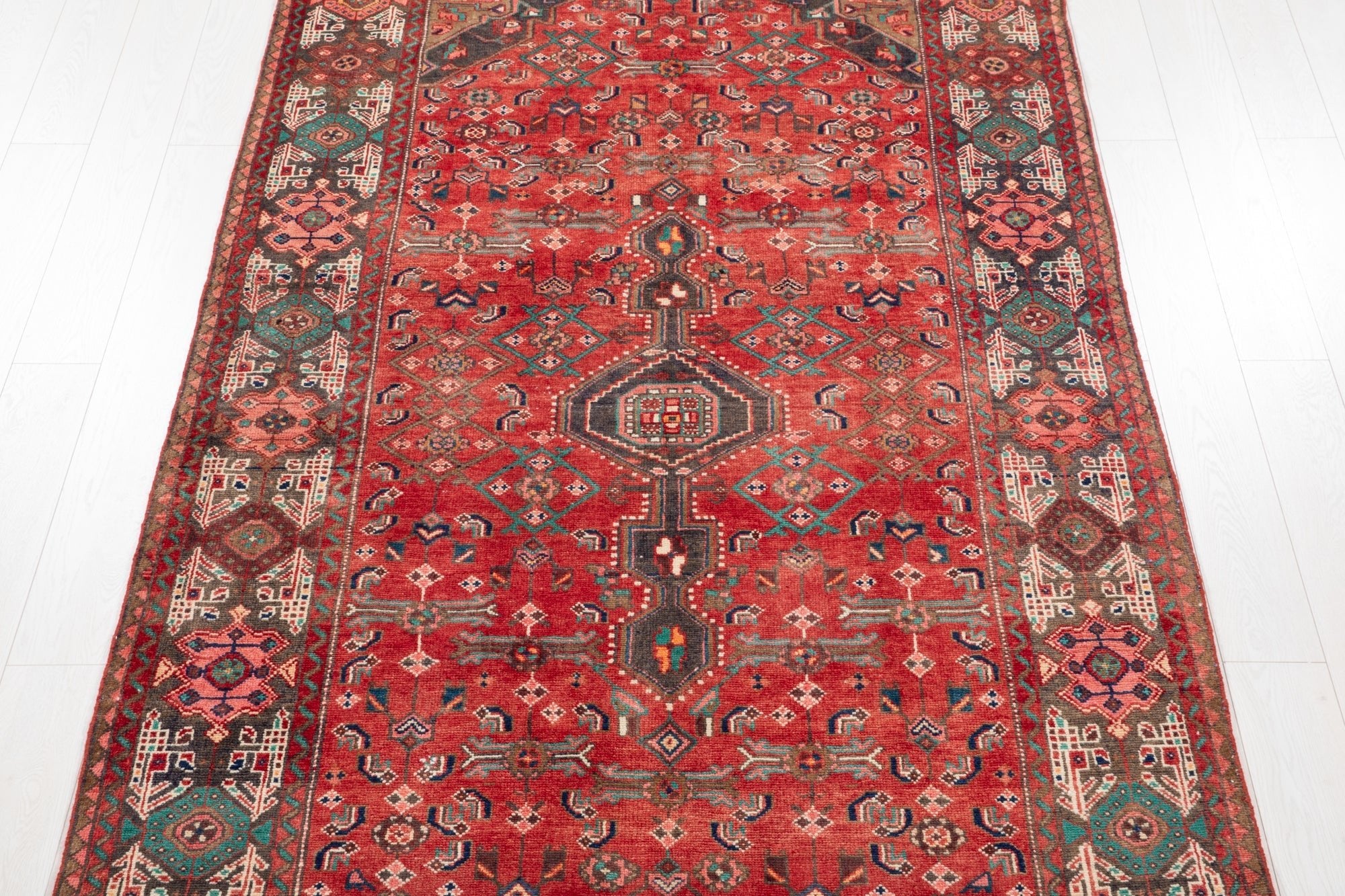 Hand-Knotted Vintage Wool Area Rug – 10' 2" x 5' 3" (310 × 160 cm) - Yasi & Fara
