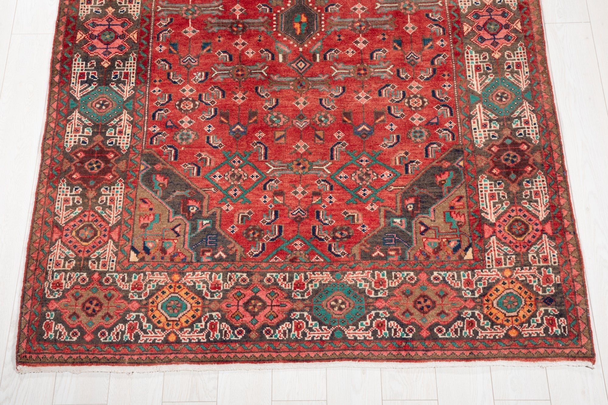 Hand-Knotted Vintage Wool Area Rug – 10' 2" x 5' 3" (310 × 160 cm) - Yasi & Fara