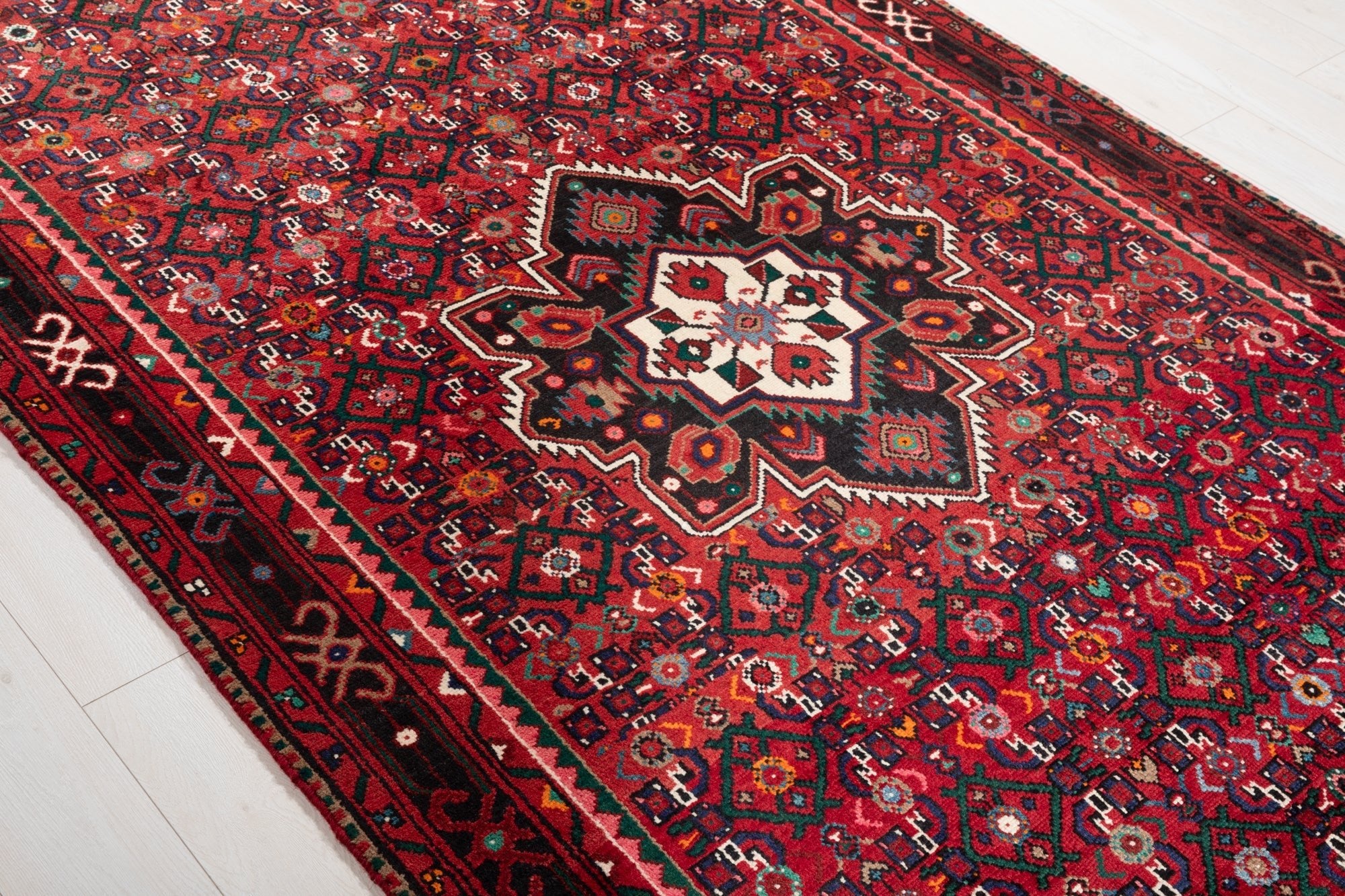 Hand-Knotted Vintage Wool Area Rug – 10' 10" x 5' 3" (331 × 161 cm) - Yasi & Fara