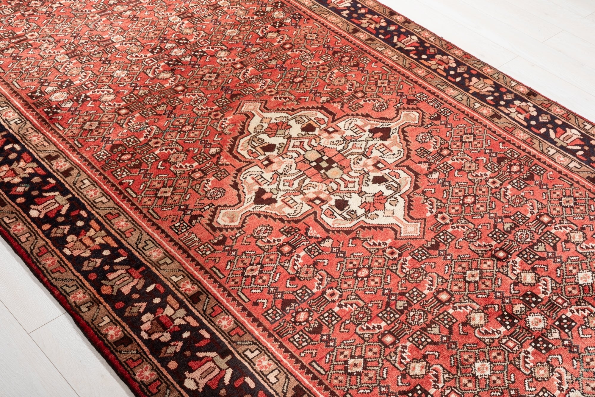 Hand-Knotted Vintage Wool Area Rug – 10' 6" x 5' 5" (321 × 166 cm) - Yasi & Fara