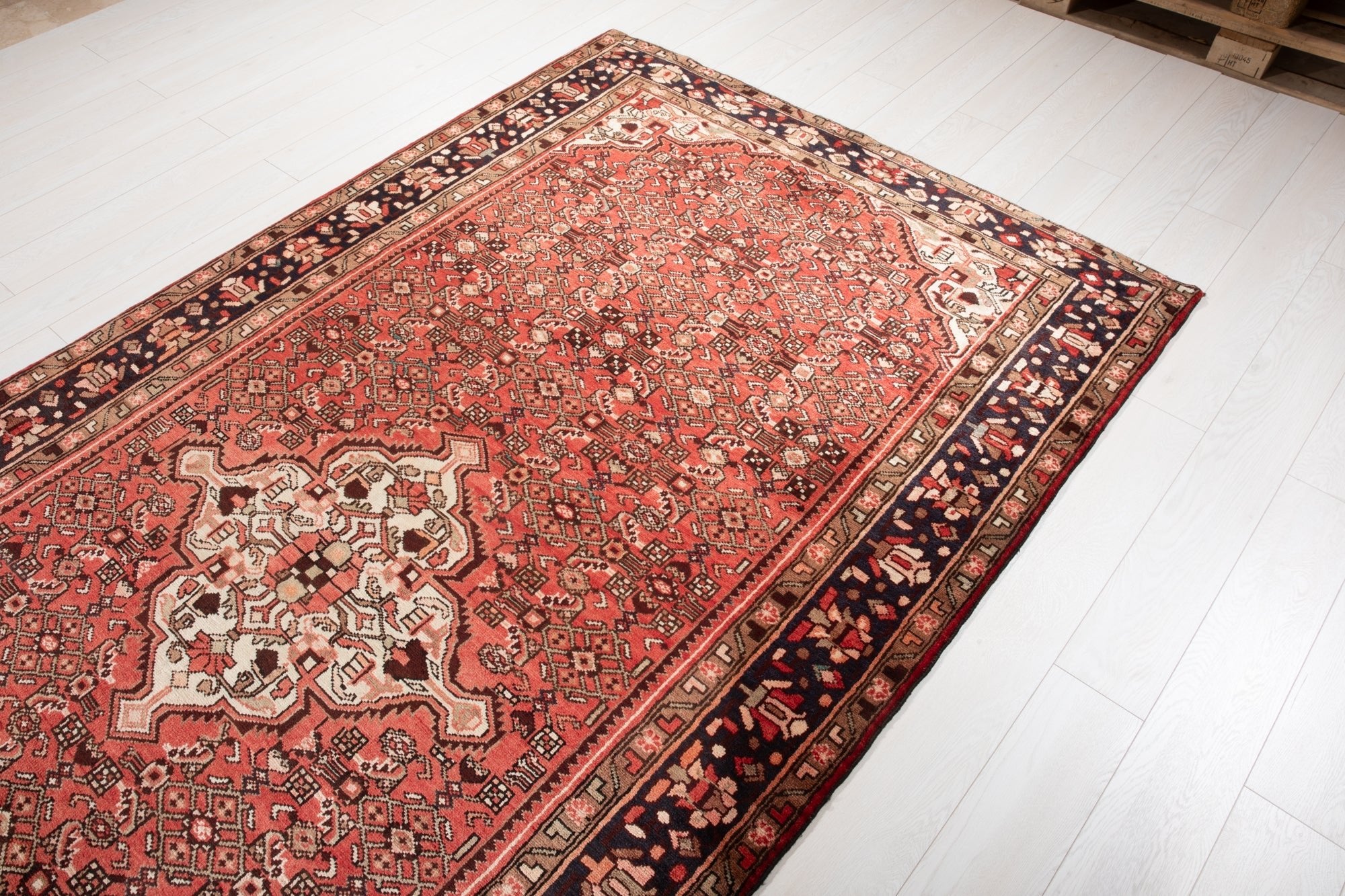 Hand-Knotted Vintage Wool Area Rug – 10' 6" x 5' 5" (321 × 166 cm) - Yasi & Fara