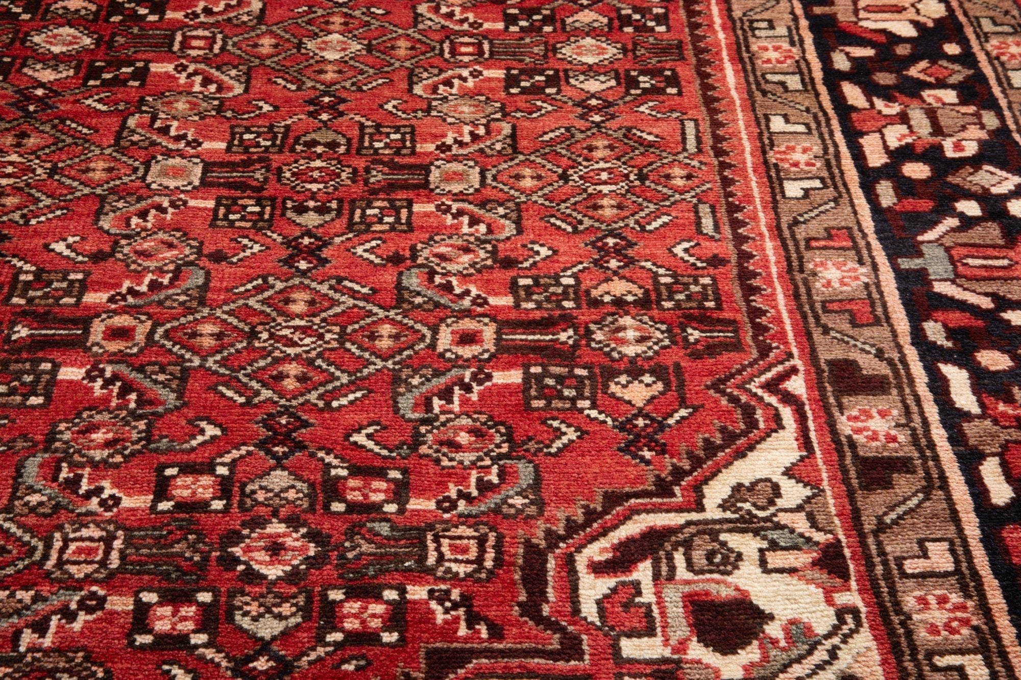 Hand-Knotted Vintage Wool Area Rug – 10' 6" x 5' 5" (321 × 166 cm) - Yasi & Fara