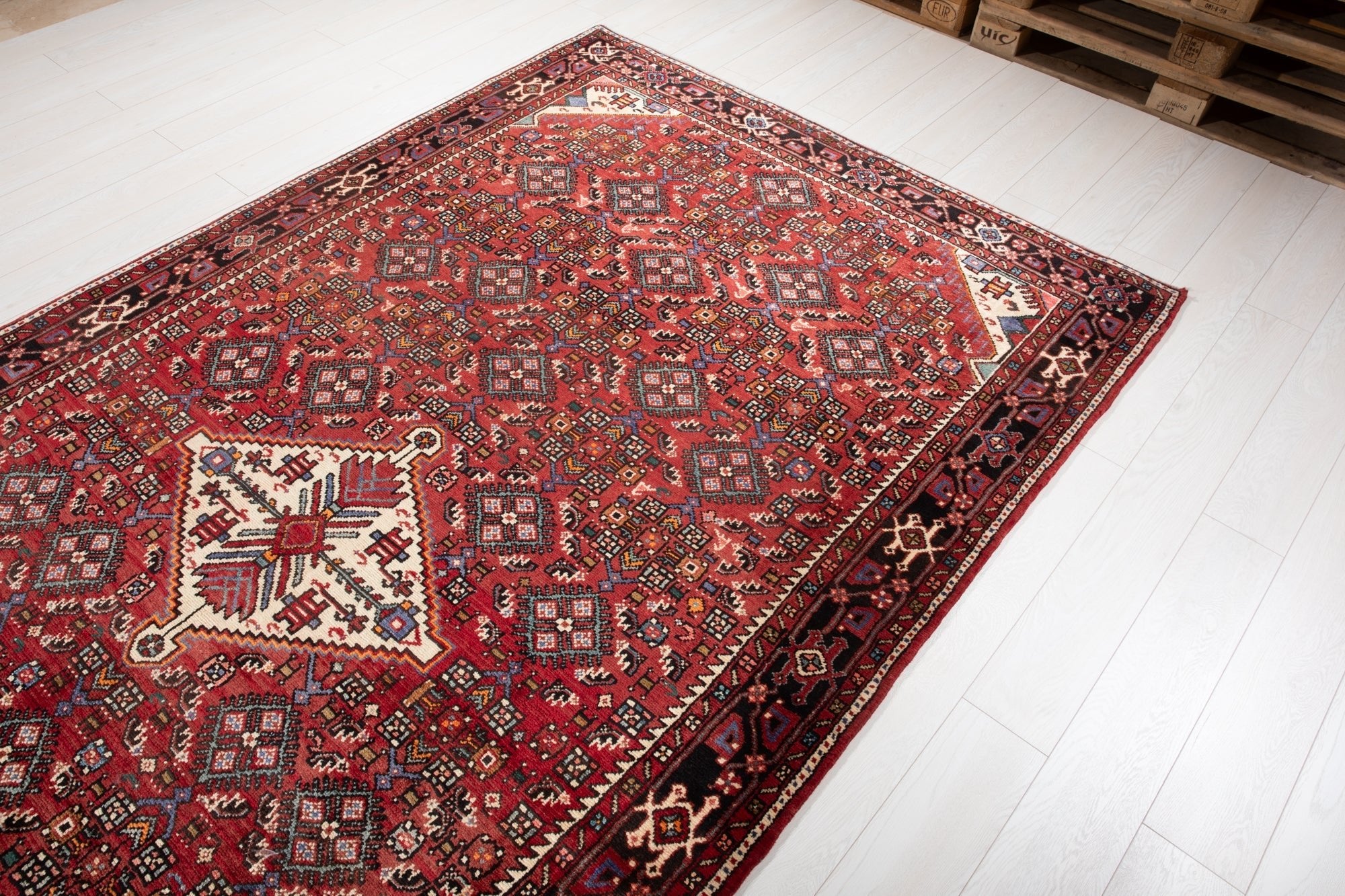Hand-Knotted Vintage Wool Area Rug – 11' x 5' 10" (334 × 178 cm) - Yasi & Fara