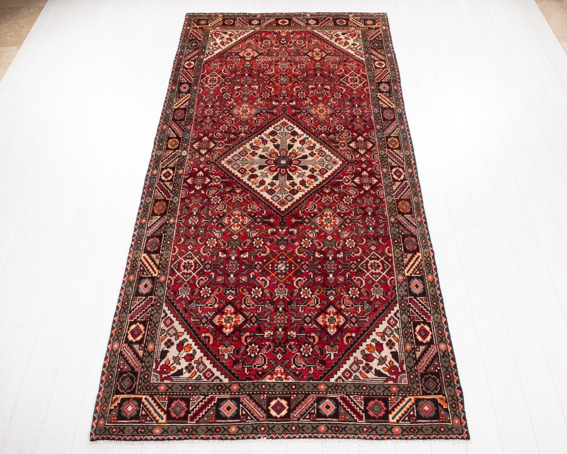 Hand-Knotted Vintage Wool Area Rug – 10' 8" x 5' 2" (325 × 157 cm) - Yasi & Fara