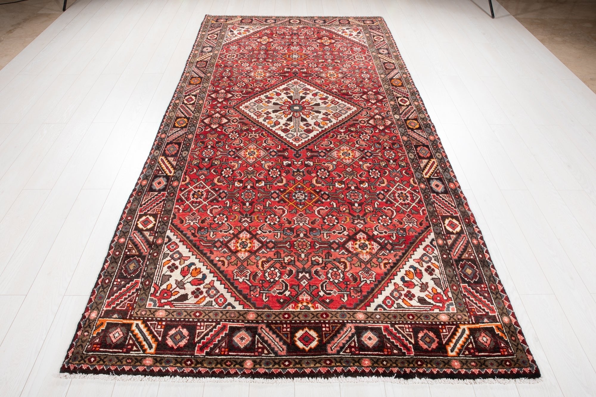 Hand-Knotted Vintage Wool Area Rug – 10' 8" x 5' 2" (325 × 157 cm) - Yasi & Fara