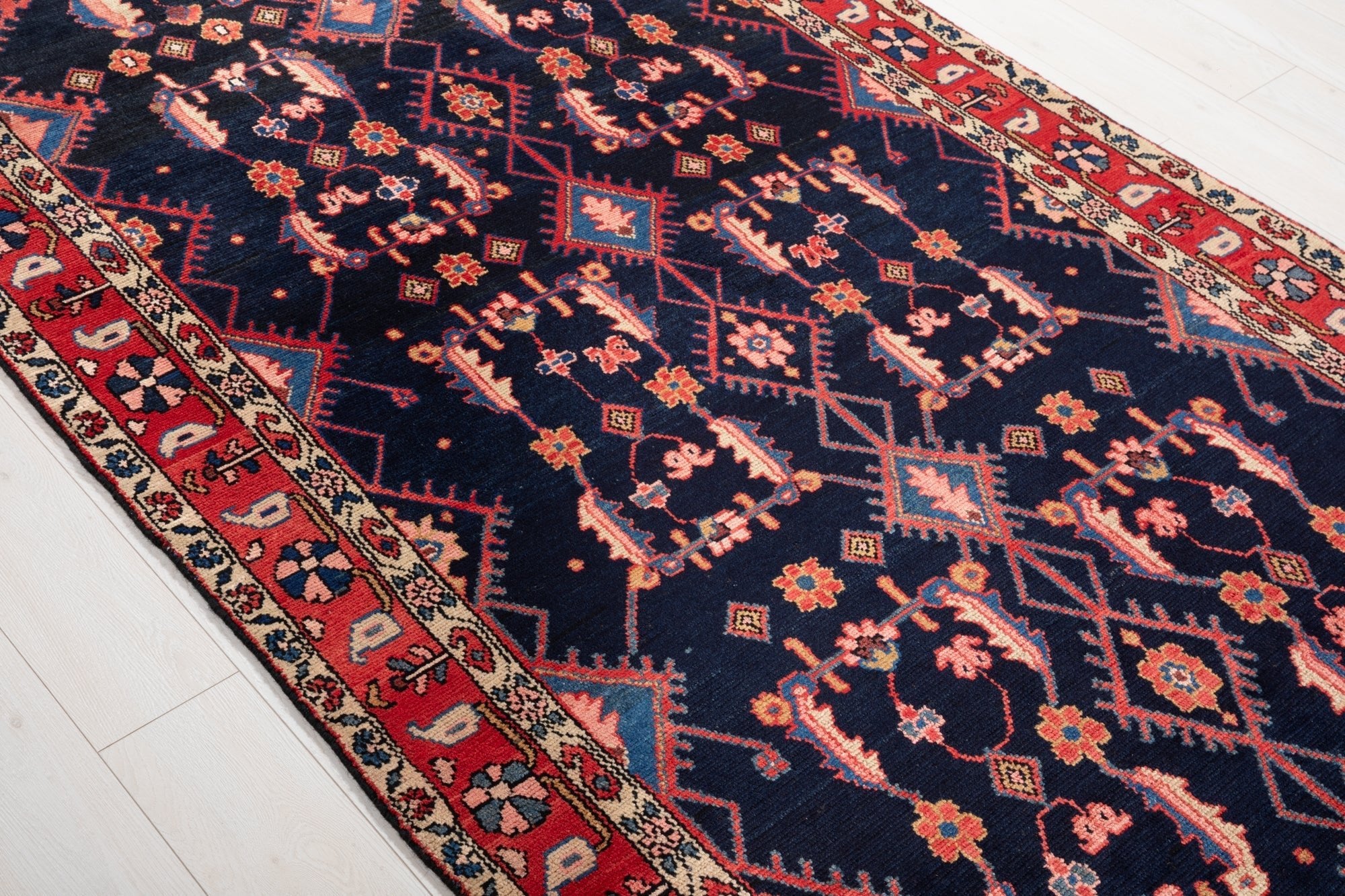 Hand-Knotted Vintage Wool Runner Rug – 10' 9" x 4' 8" (329 × 141 cm) - Yasi & Fara