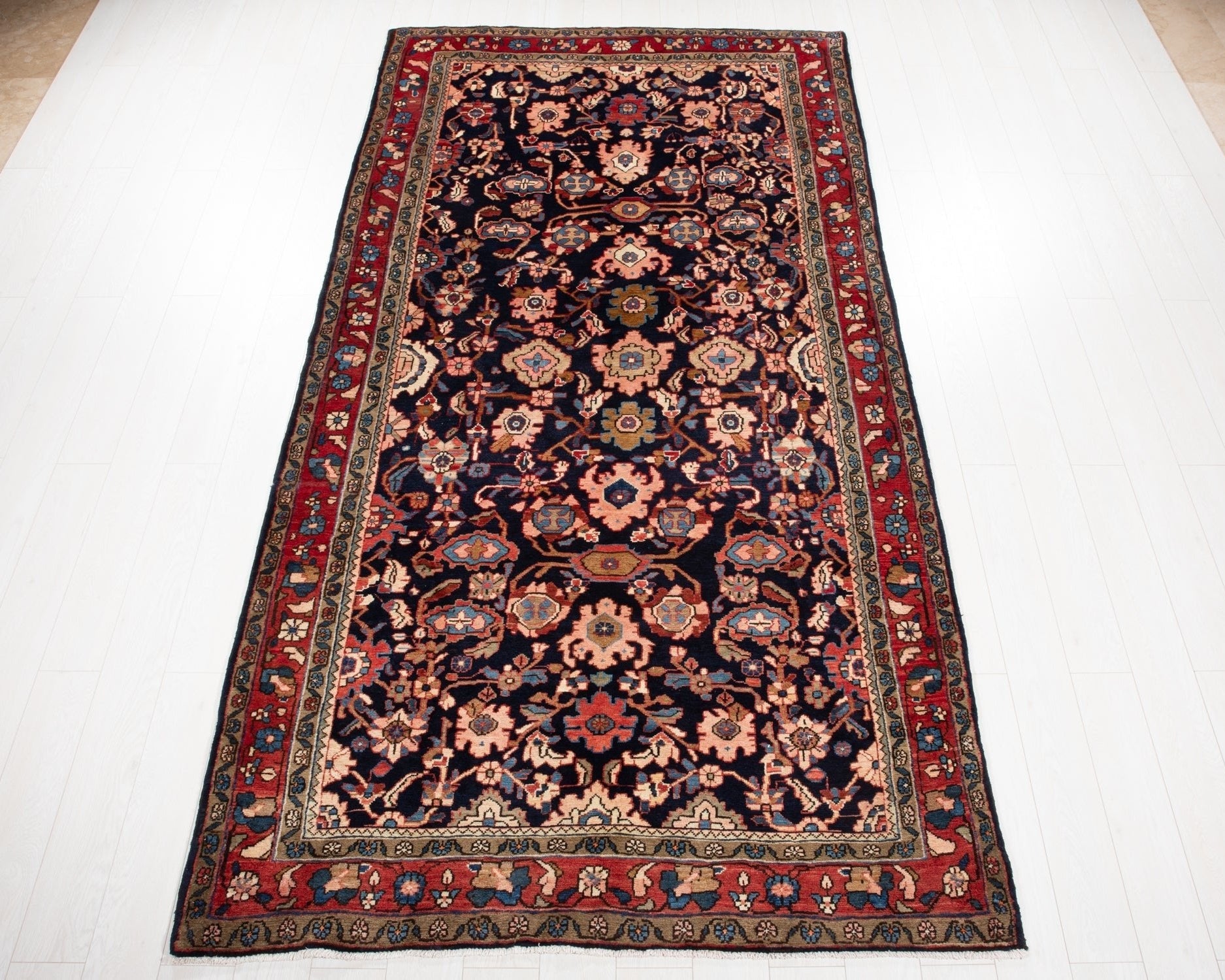 Hand-Knotted Vintage Wool Area Rug – 10' 8" x 5' 5" (324 × 166 cm) - Yasi & Fara