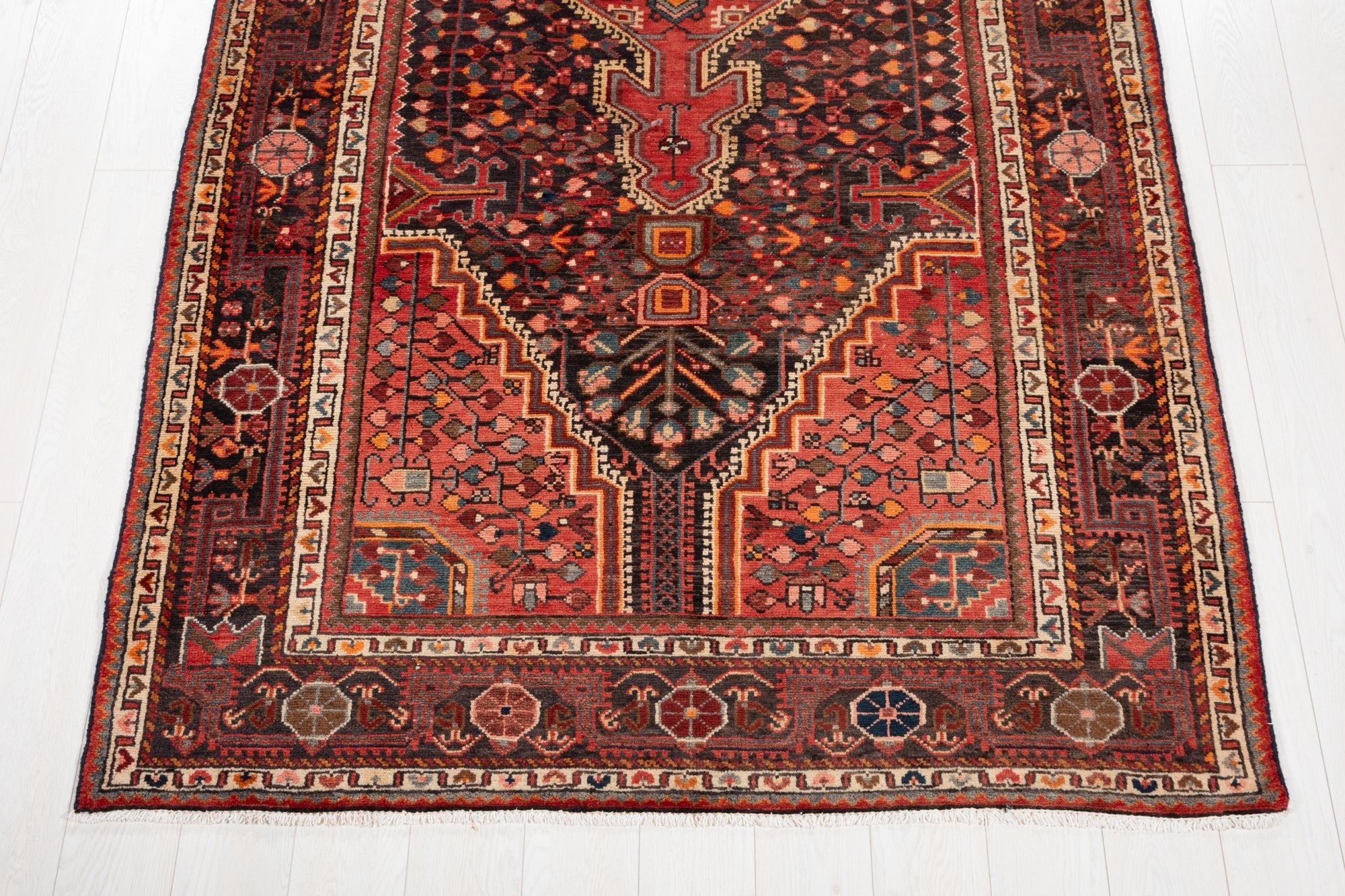 Hand-Knotted Vintage Wool Area Rug – 11' 8" x 5' 1" (355 × 154 cm - Yasi & Fara