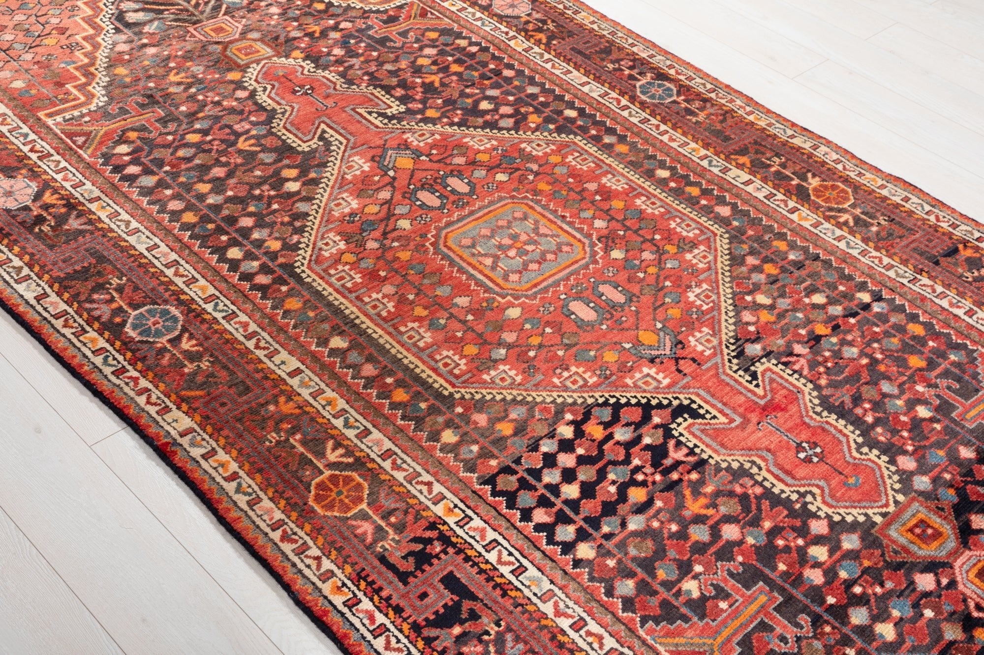 Hand-Knotted Vintage Wool Area Rug – 11' 8" x 5' 1" (355 × 154 cm - Yasi & Fara