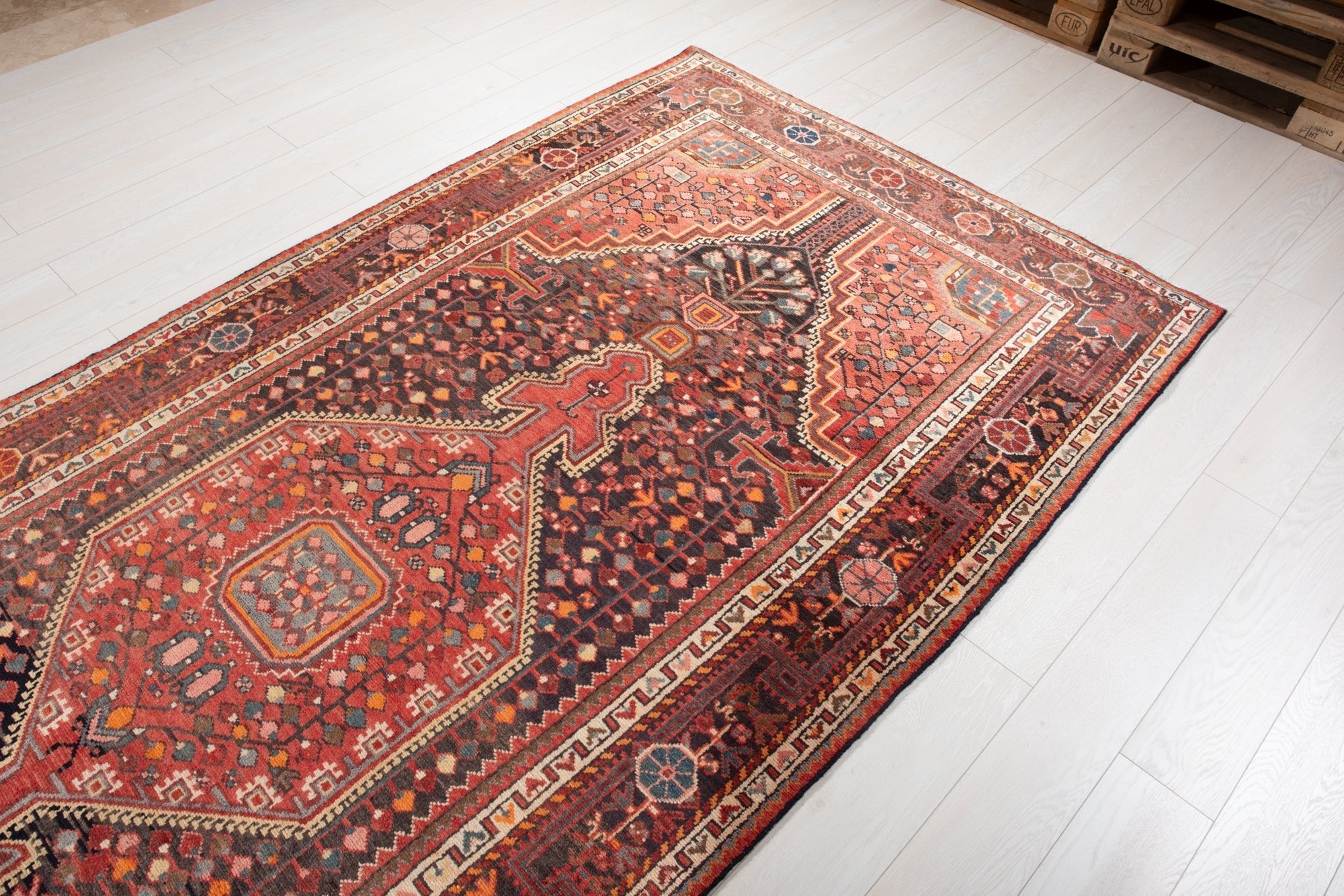 Hand-Knotted Vintage Wool Area Rug – 11' 8" x 5' 1" (355 × 154 cm - Yasi & Fara