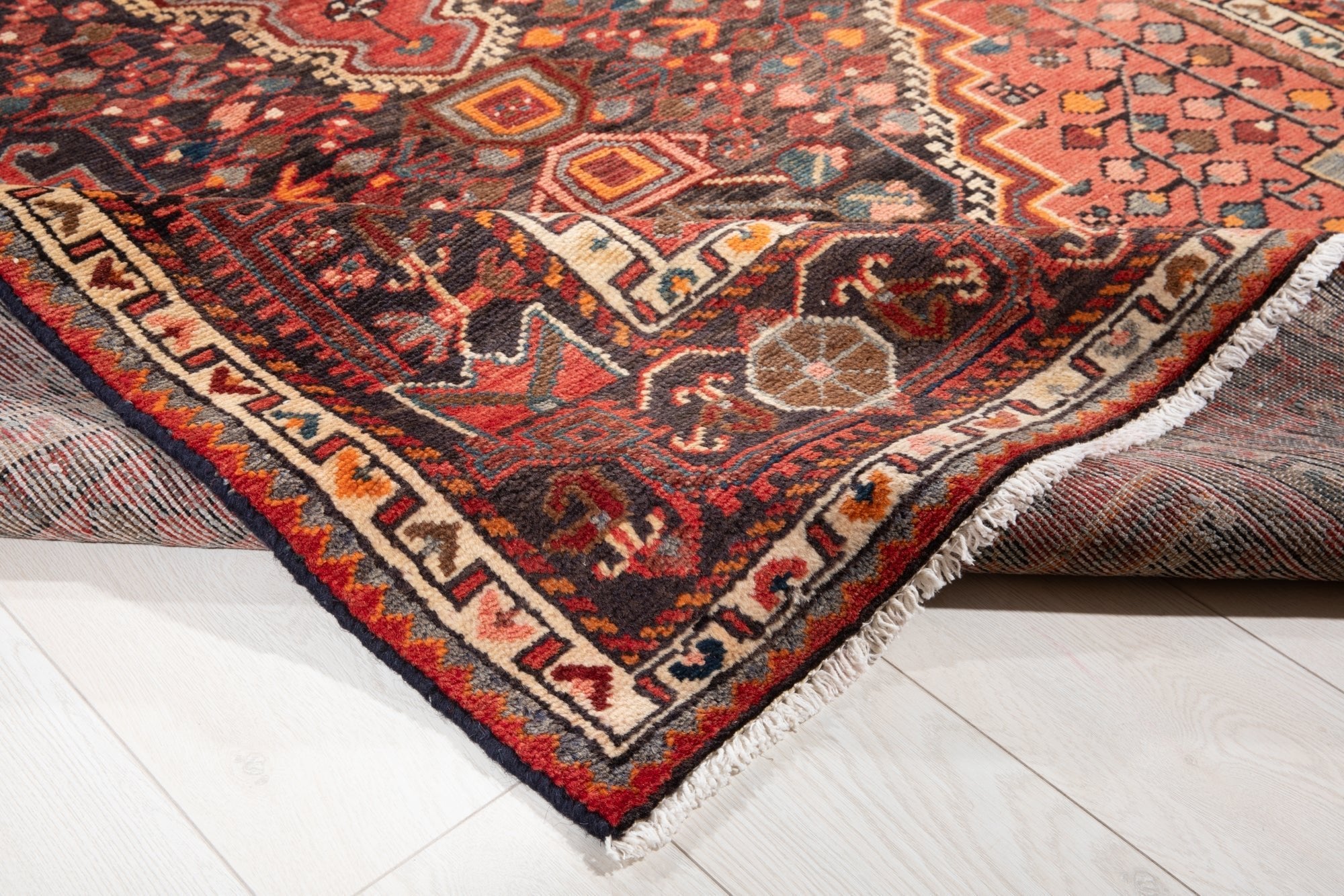 Hand-Knotted Vintage Wool Area Rug – 11' 8" x 5' 1" (355 × 154 cm - Yasi & Fara