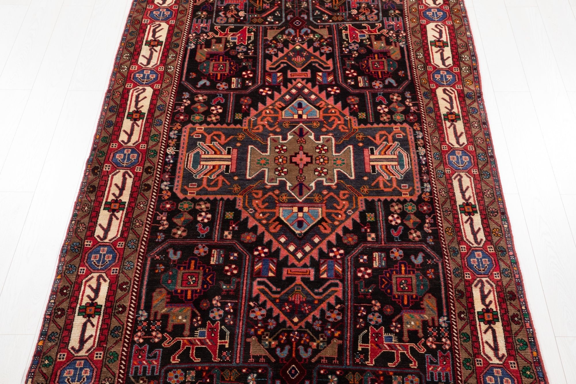 Hand-Knotted Vintage Wool Area Rug – 10' 2" x 5' (310 × 153 cm) - Yasi & Fara