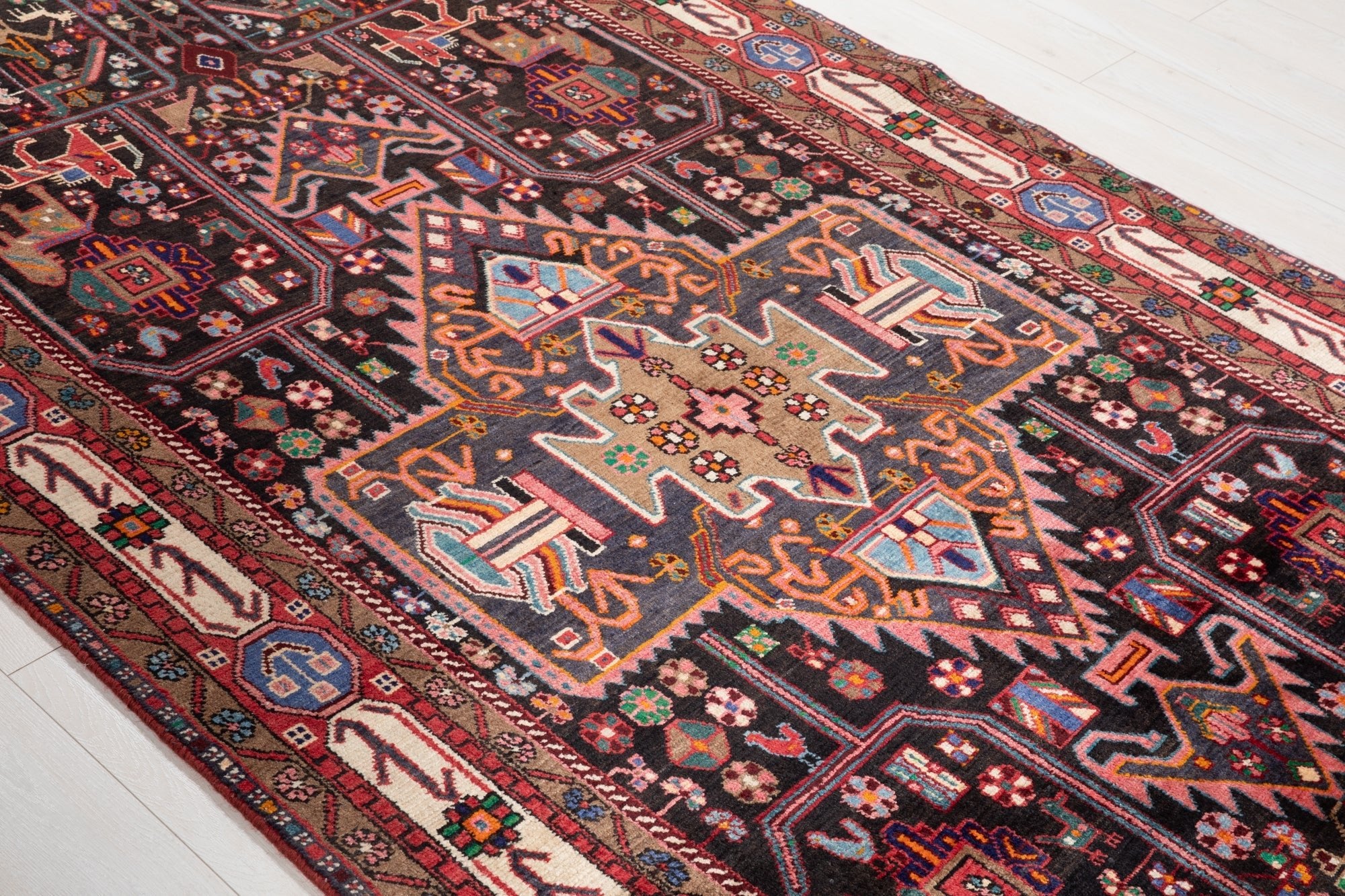 Hand-Knotted Vintage Wool Area Rug – 10' 2" x 5' (310 × 153 cm) - Yasi & Fara