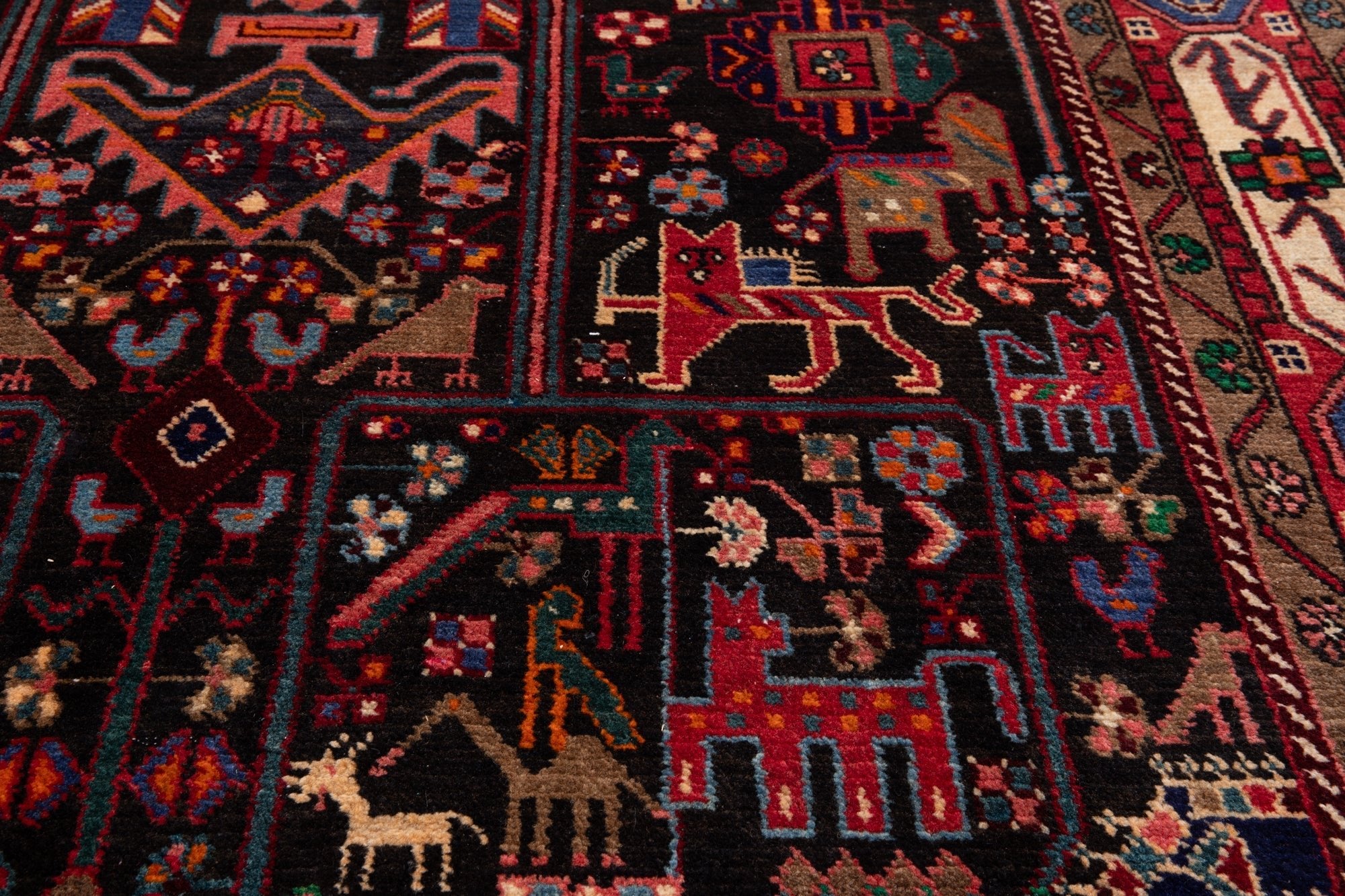 Hand-Knotted Vintage Wool Area Rug – 10' 2" x 5' (310 × 153 cm) - Yasi & Fara