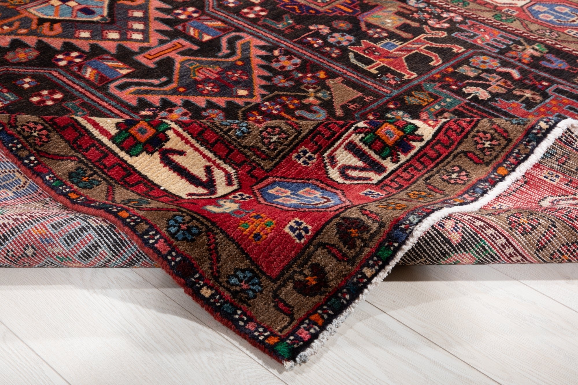 Hand-Knotted Vintage Wool Area Rug – 10' 2" x 5' (310 × 153 cm) - Yasi & Fara