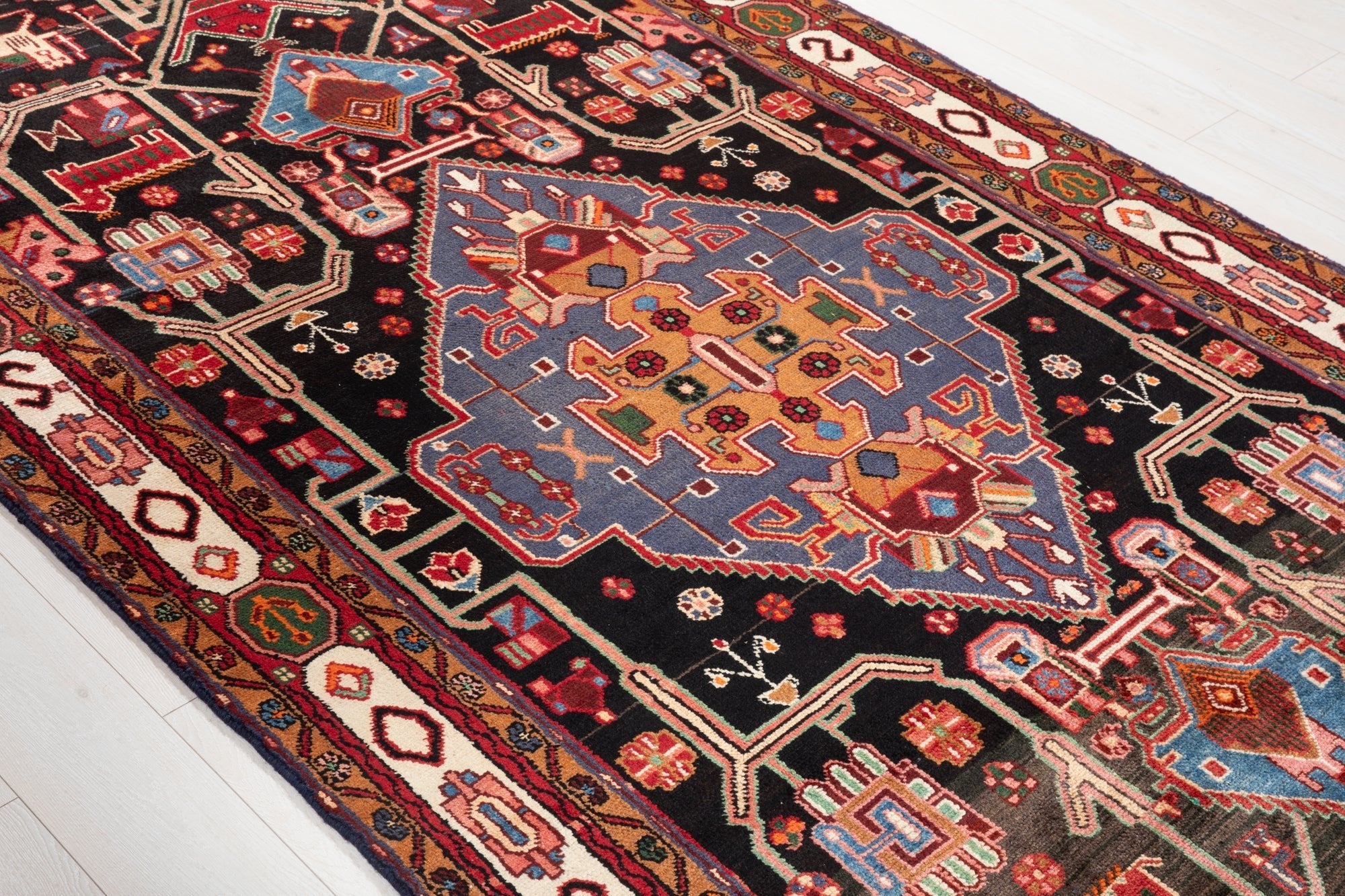 Hand-Knotted Vintage Wool Area Rug – 10' 4" x 5' 3" (315 × 160 cm) - Yasi & Fara