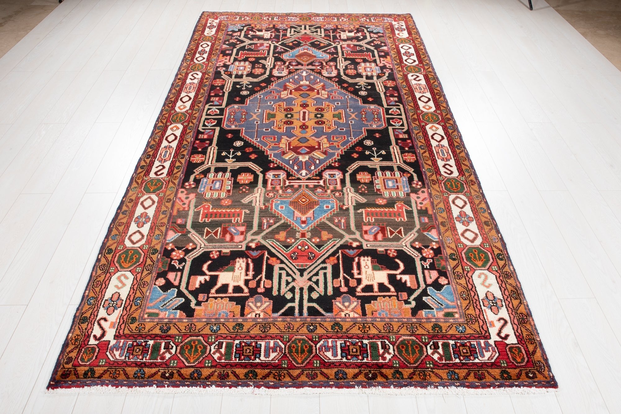 Hand-Knotted Vintage Wool Area Rug – 10' 4" x 5' 3" (315 × 160 cm) - Yasi & Fara