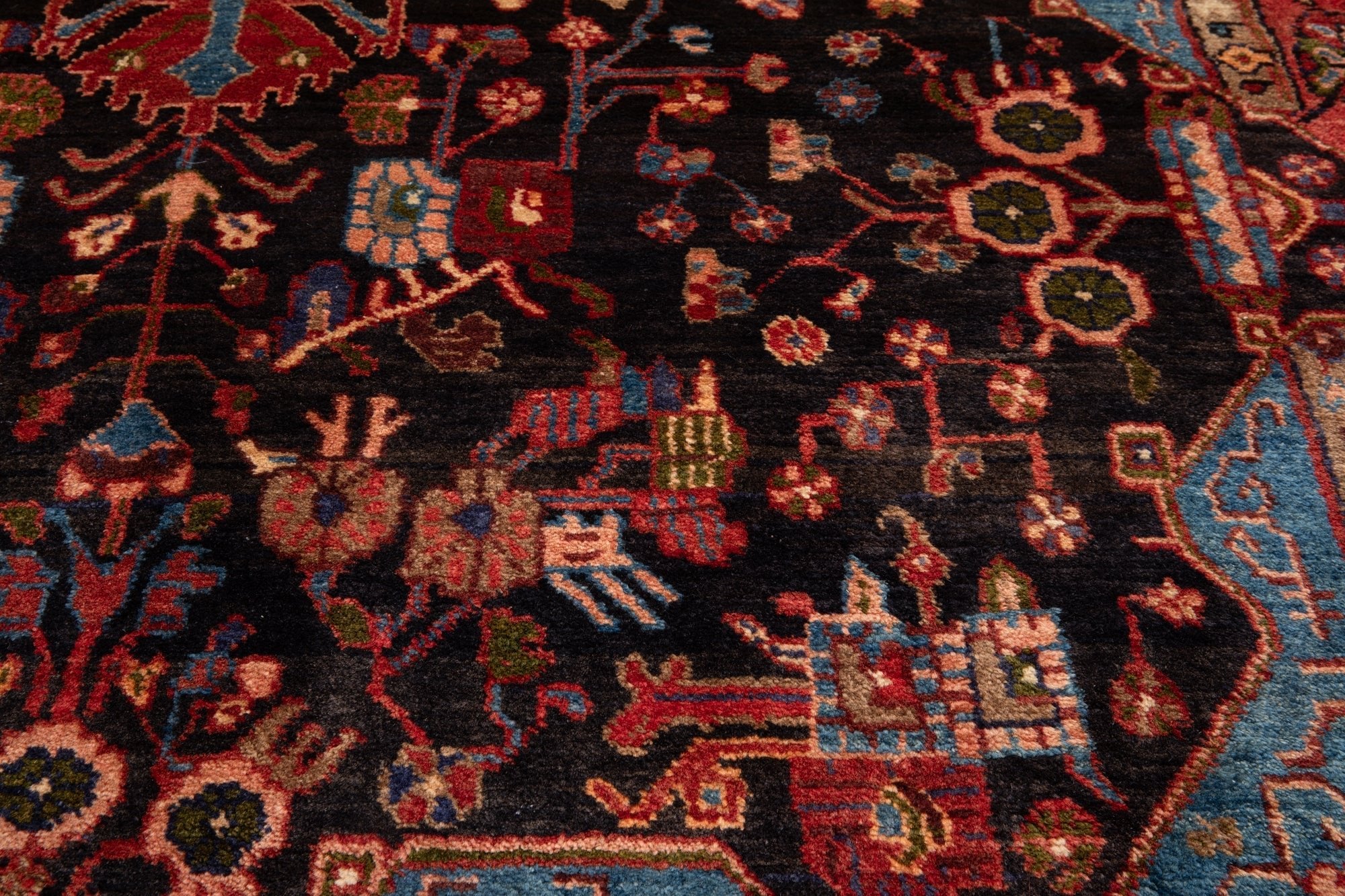 Hand-Knotted Vintage Wool Area Rug – 9' 2" x 5' 4" (279 × 162 cm) - Yasi & Fara