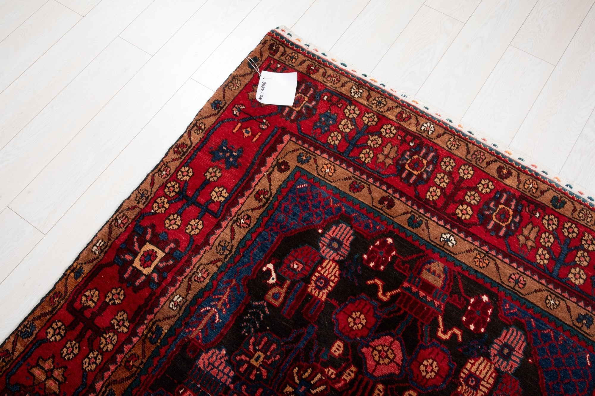 Hand-Knotted Vintage Wool Area Rug – 9' 8" x 4' 9" (296 × 146 cm) - Yasi & Fara