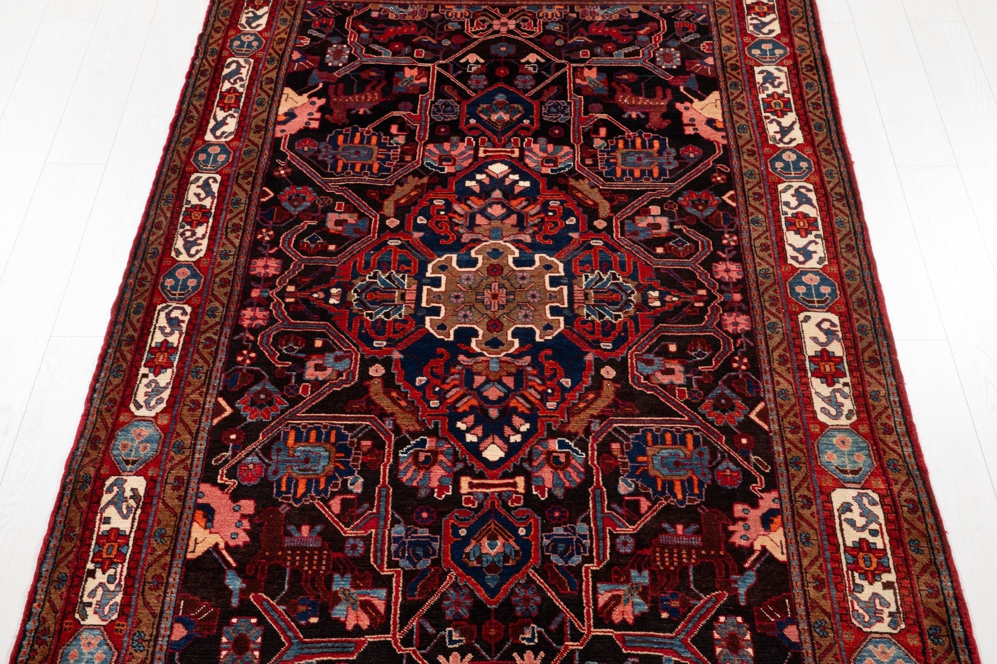 Hand-Knotted Vintage Wool Area Rug – 9' 10" x 5' 5" (301 × 166 cm) - Yasi & Fara