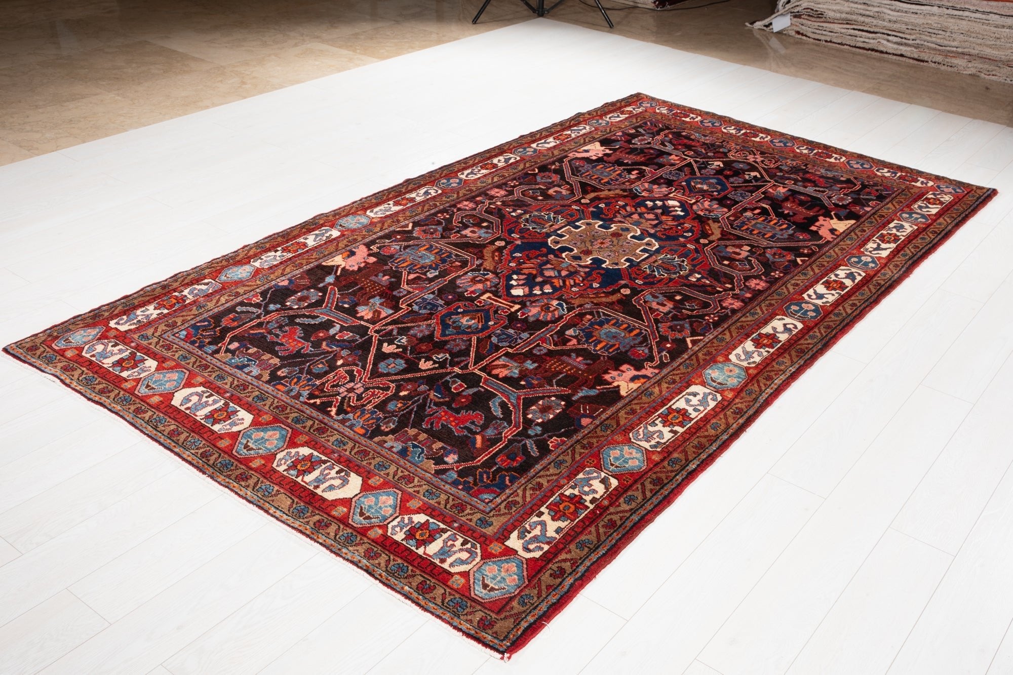 Hand-Knotted Vintage Wool Area Rug – 9' 10" x 5' 5" (301 × 166 cm) - Yasi & Fara