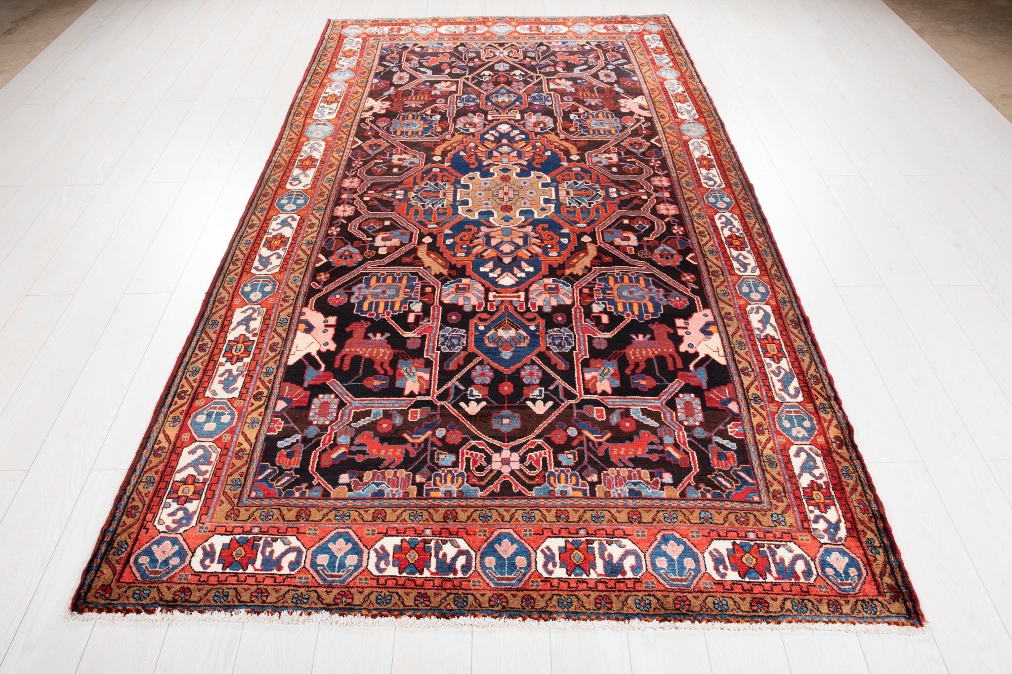 Hand-Knotted Vintage Wool Area Rug – 9' 10" x 5' 5" (301 × 166 cm) - Yasi & Fara