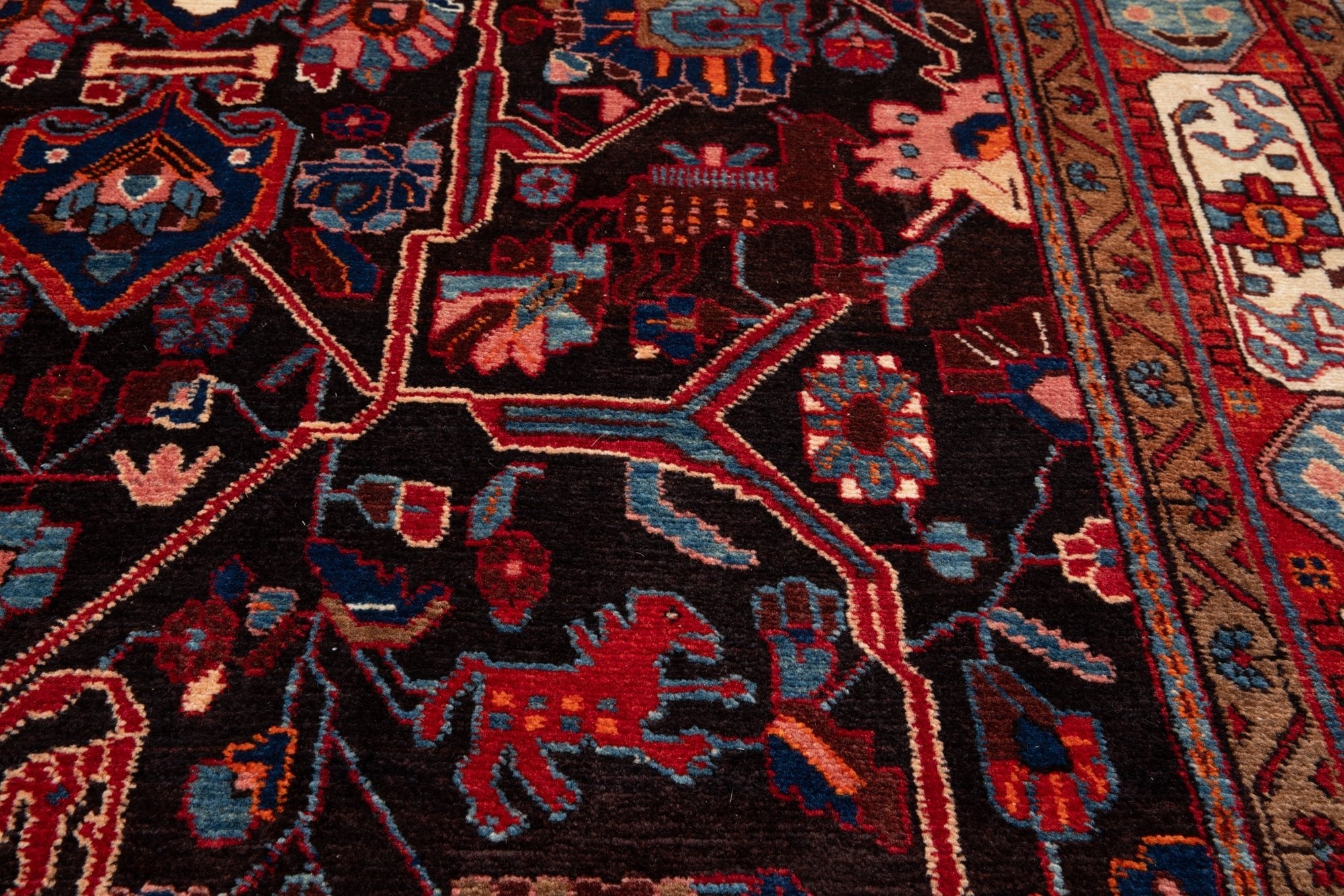 Hand-Knotted Vintage Wool Area Rug – 9' 10" x 5' 5" (301 × 166 cm) - Yasi & Fara