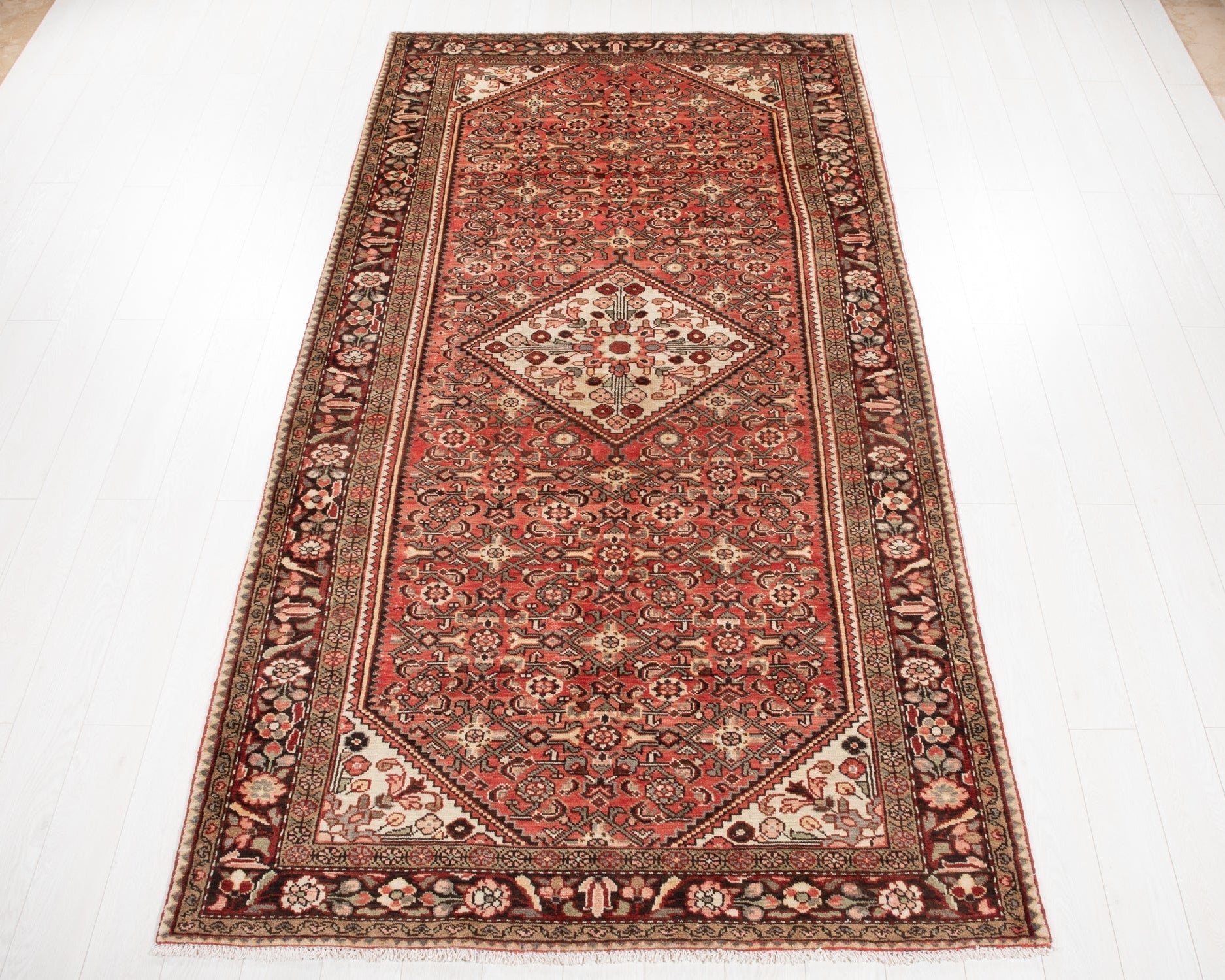 Hand-Knotted Vintage Wool Area Rug – 10' 3" x 5' 5" (312 × 164 cm) - Yasi & Fara