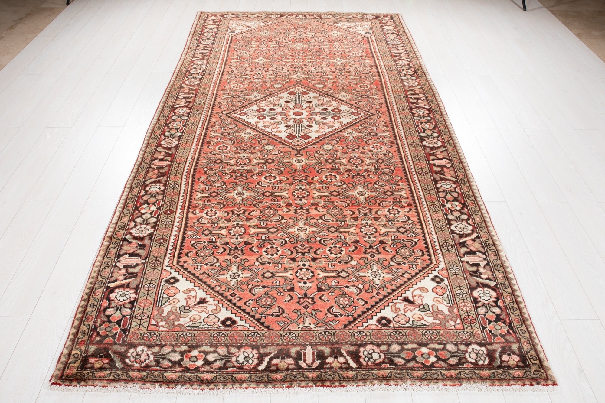 Hand-Knotted Vintage Wool Area Rug – 10' 3" x 5' 5" (312 × 164 cm) - Yasi & Fara