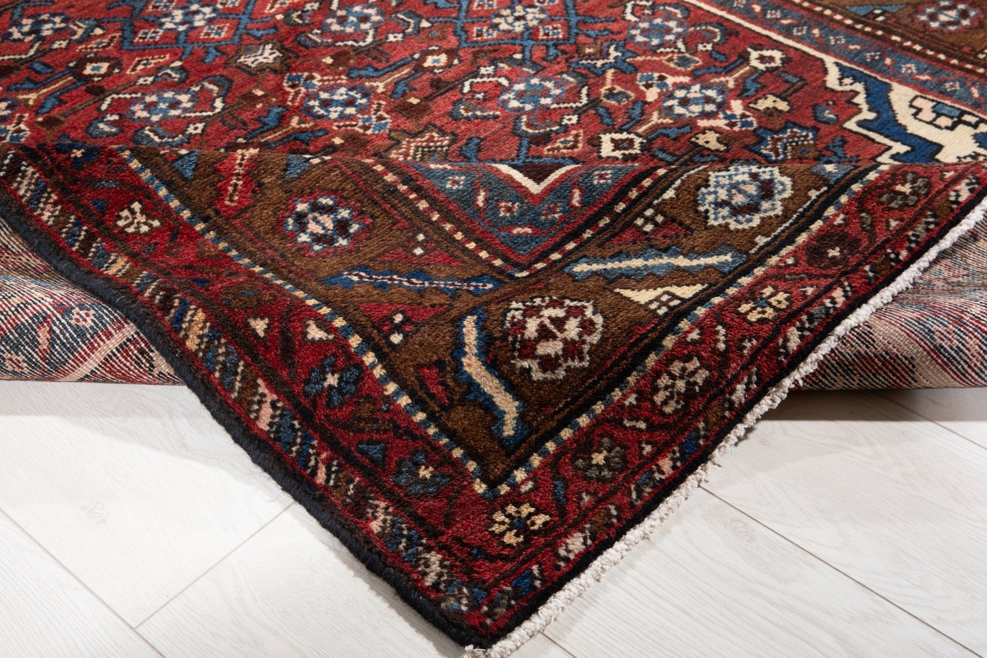 Hand-Knotted Vintage Wool Runner Rug – 10' 6" x 4' 4" (319 × 133 cm) - Yasi & Fara