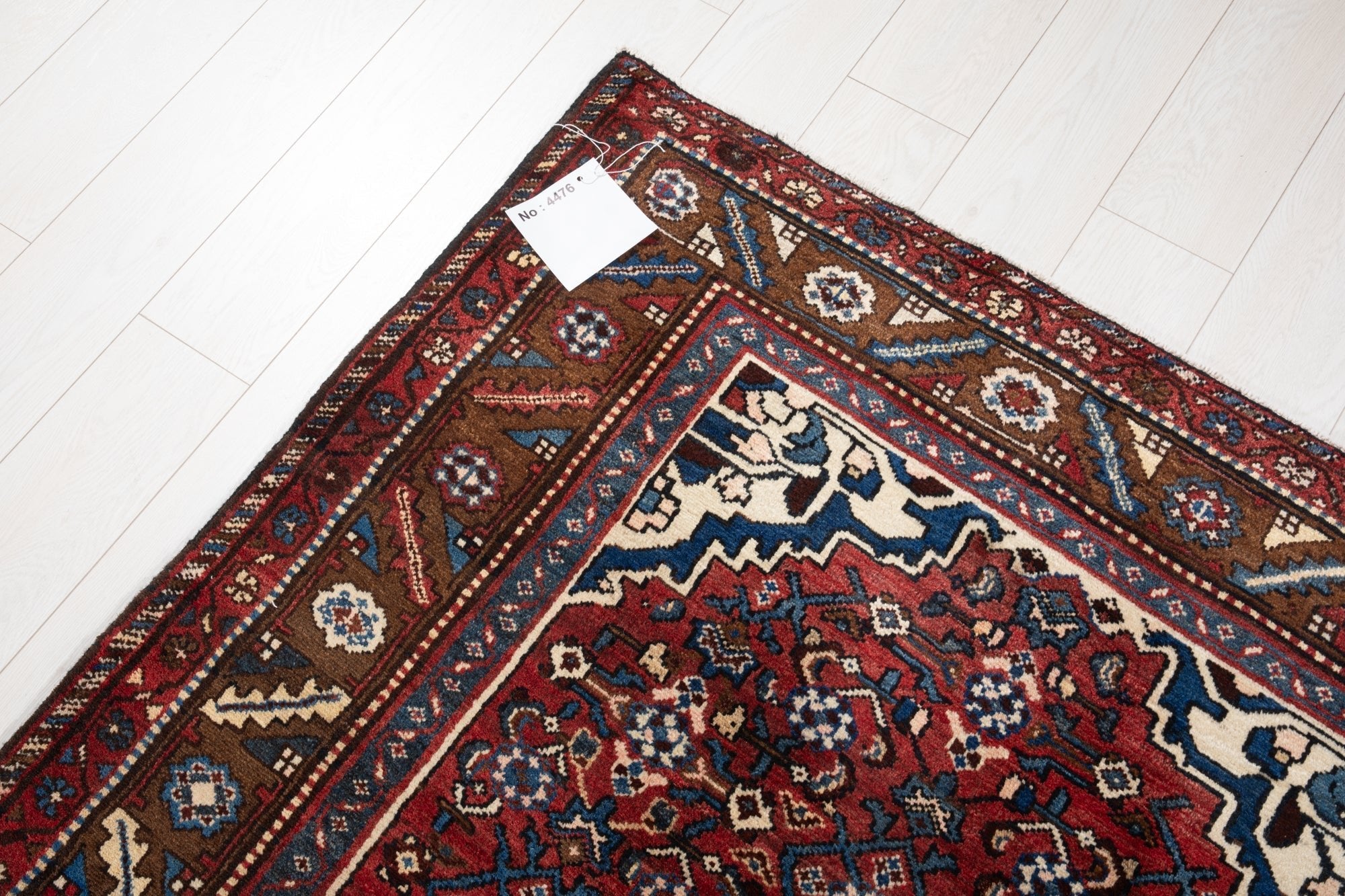 Hand-Knotted Vintage Wool Runner Rug – 10' 6" x 4' 4" (319 × 133 cm) - Yasi & Fara