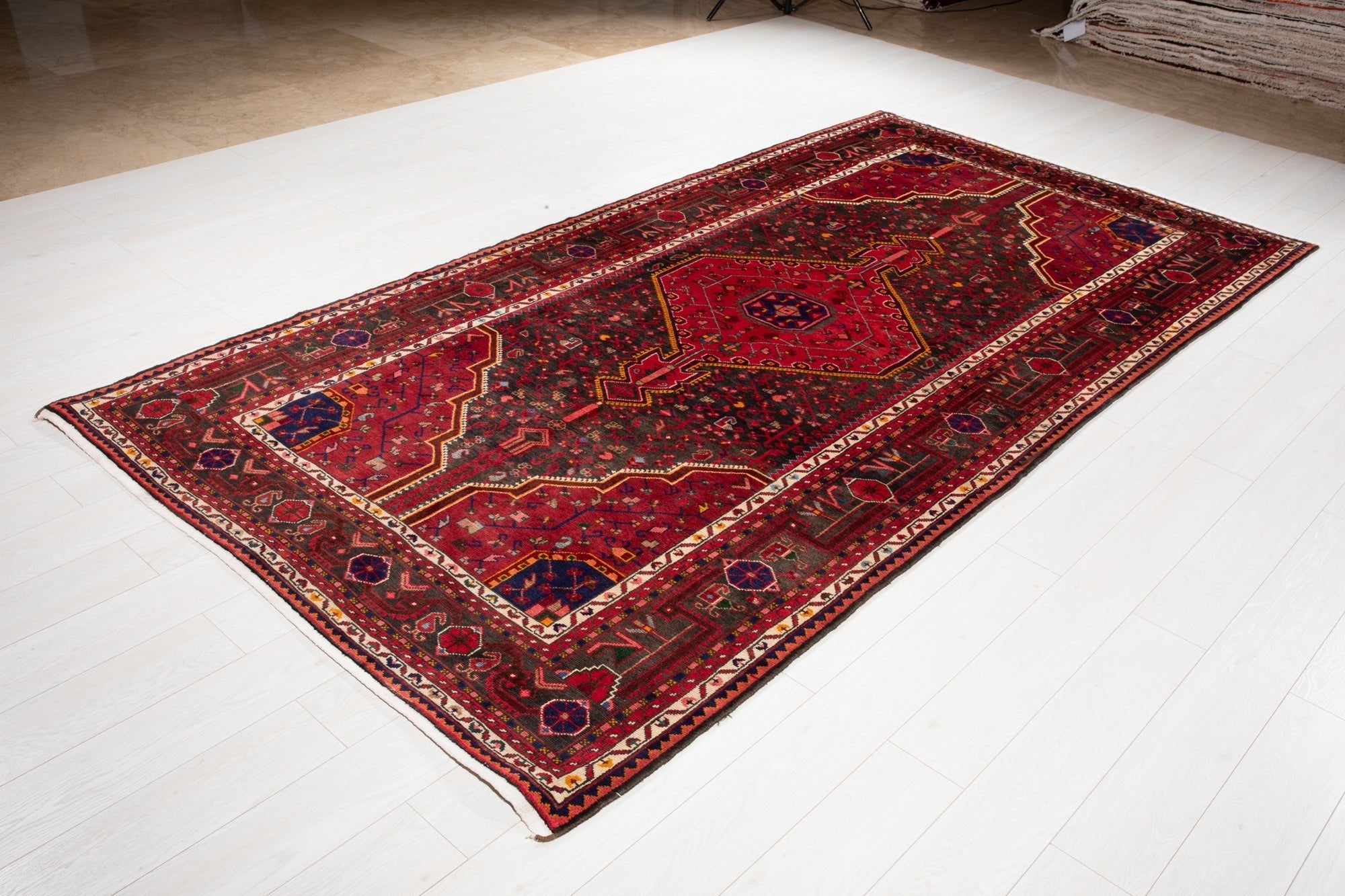 Hand-Knotted Vintage Wool Area Rug – 10' 6" x 5' 5" (320 × 164 cm) - Yasi & Fara
