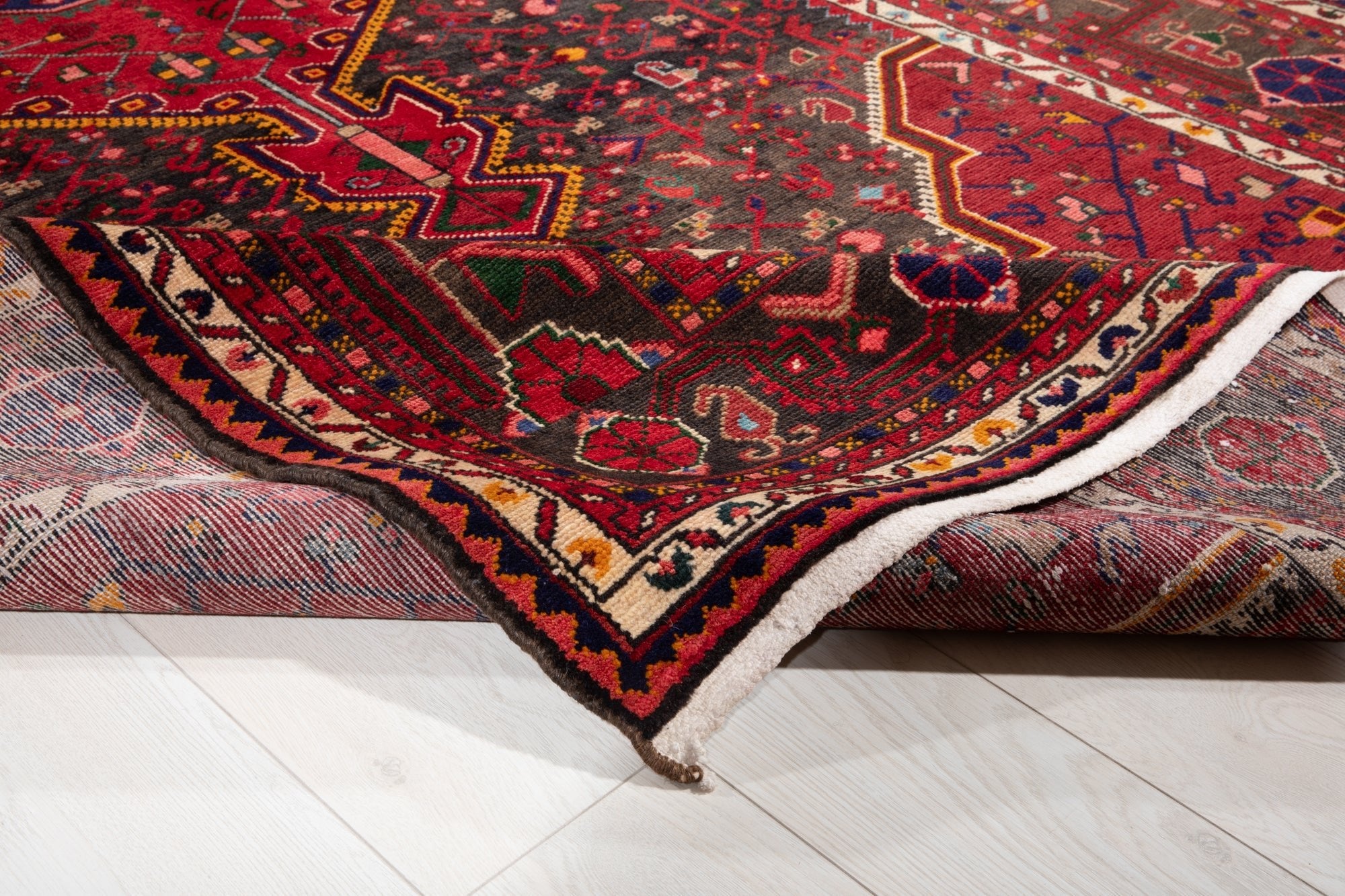 Hand-Knotted Vintage Wool Area Rug – 10' 6" x 5' 5" (320 × 164 cm) - Yasi & Fara