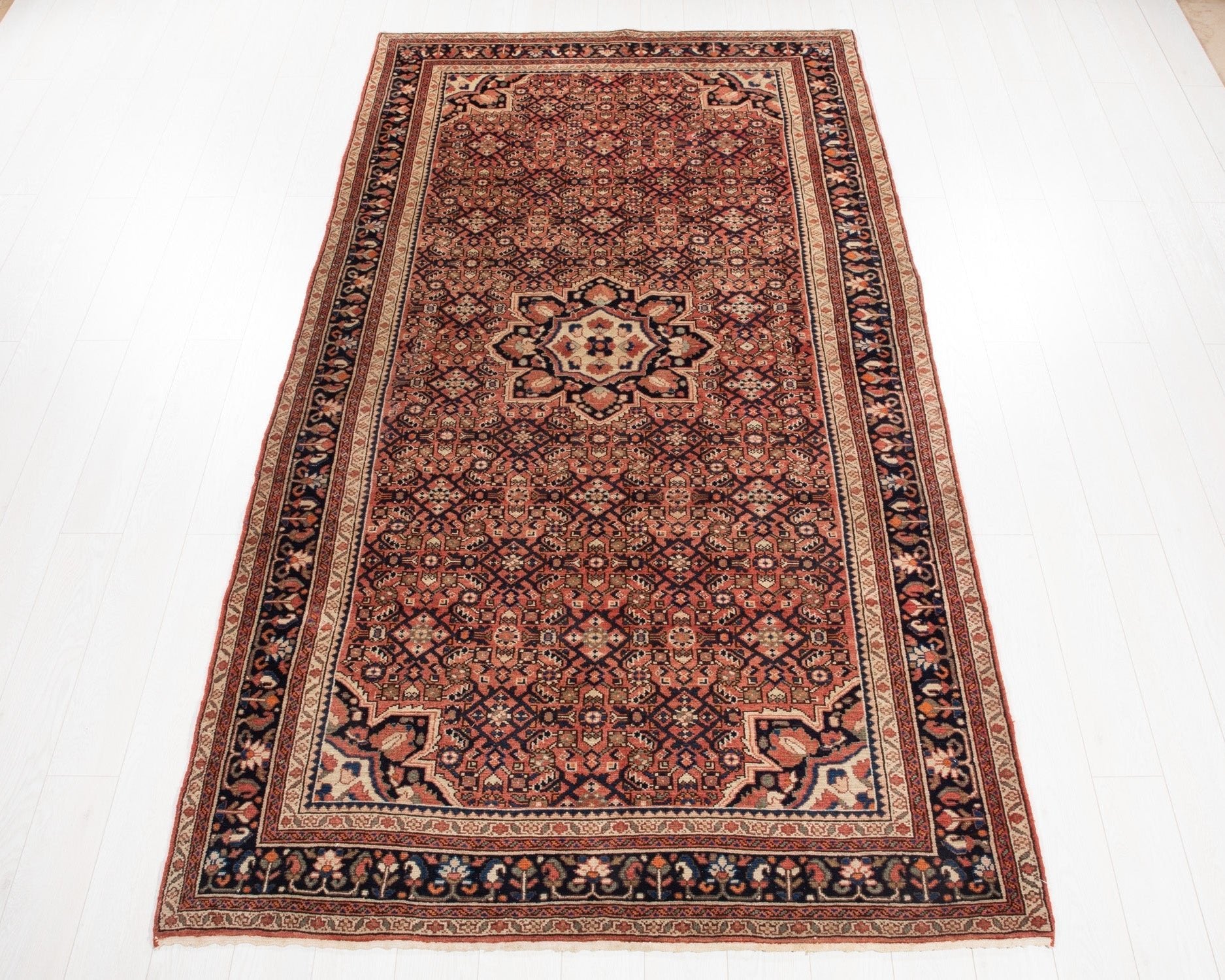 Hand-Knotted Vintage Wool Area Rug – 9' 10" x 5' 4" (300 x 162 cm) - Yasi & Fara