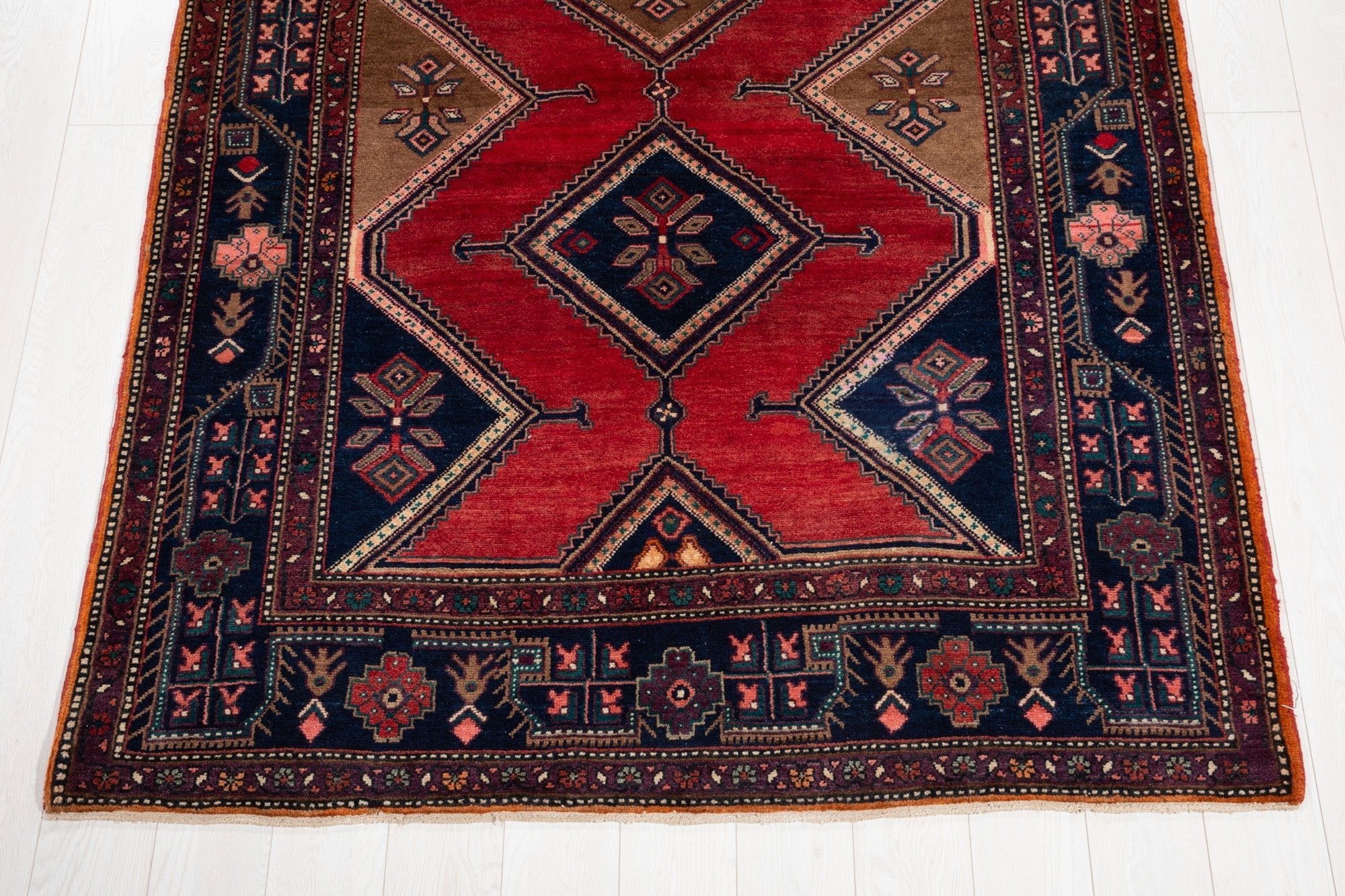 Hand-Knotted Vintage Wool Area Rug – 10' 5" x 5' 3" (317 x 159 cm) - Yasi & Fara