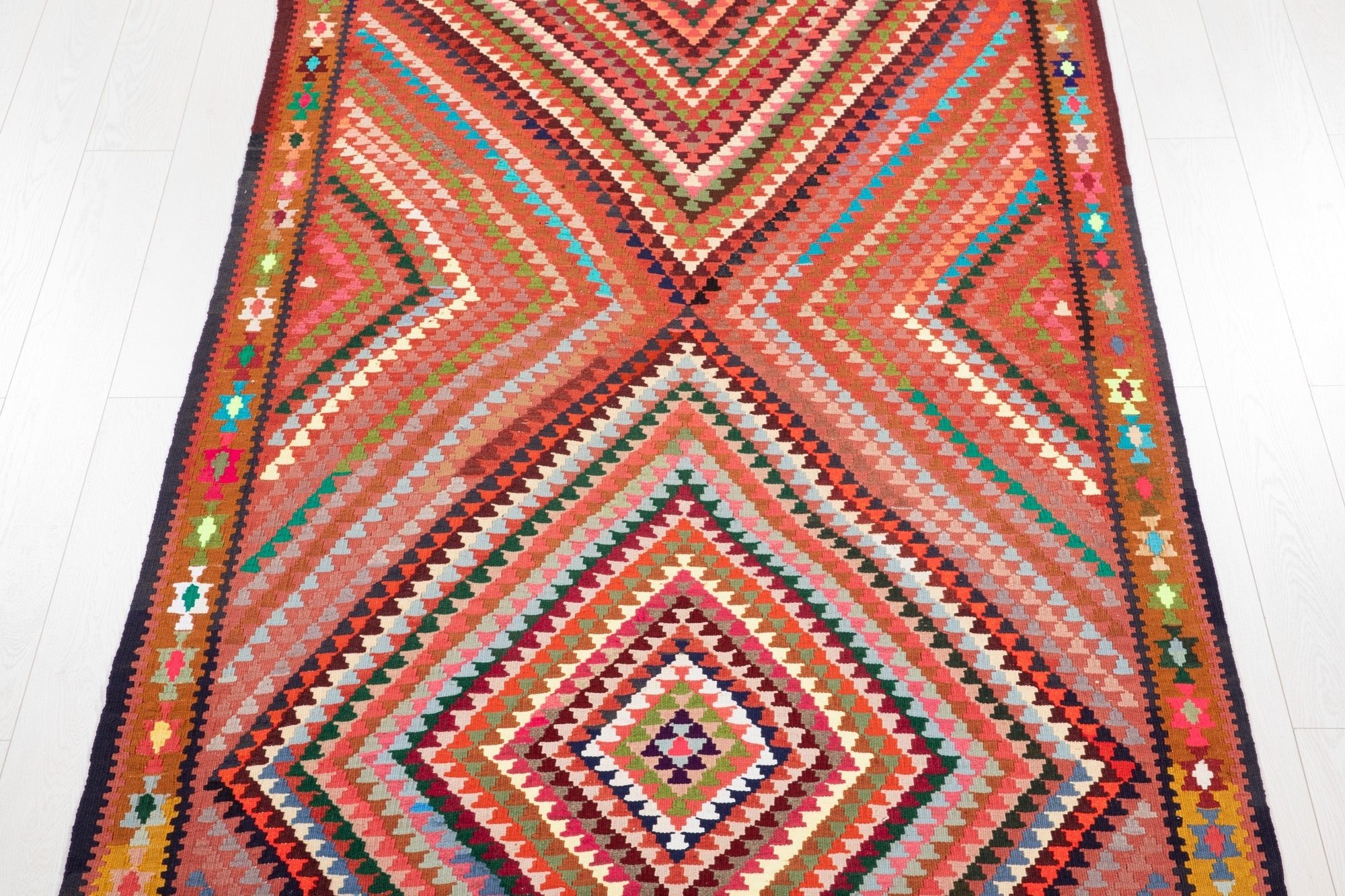 Handwoven Vintage Wool Kilim Rug – 11' x 4' 9" (335 x 144 cm) - Yasi & Fara