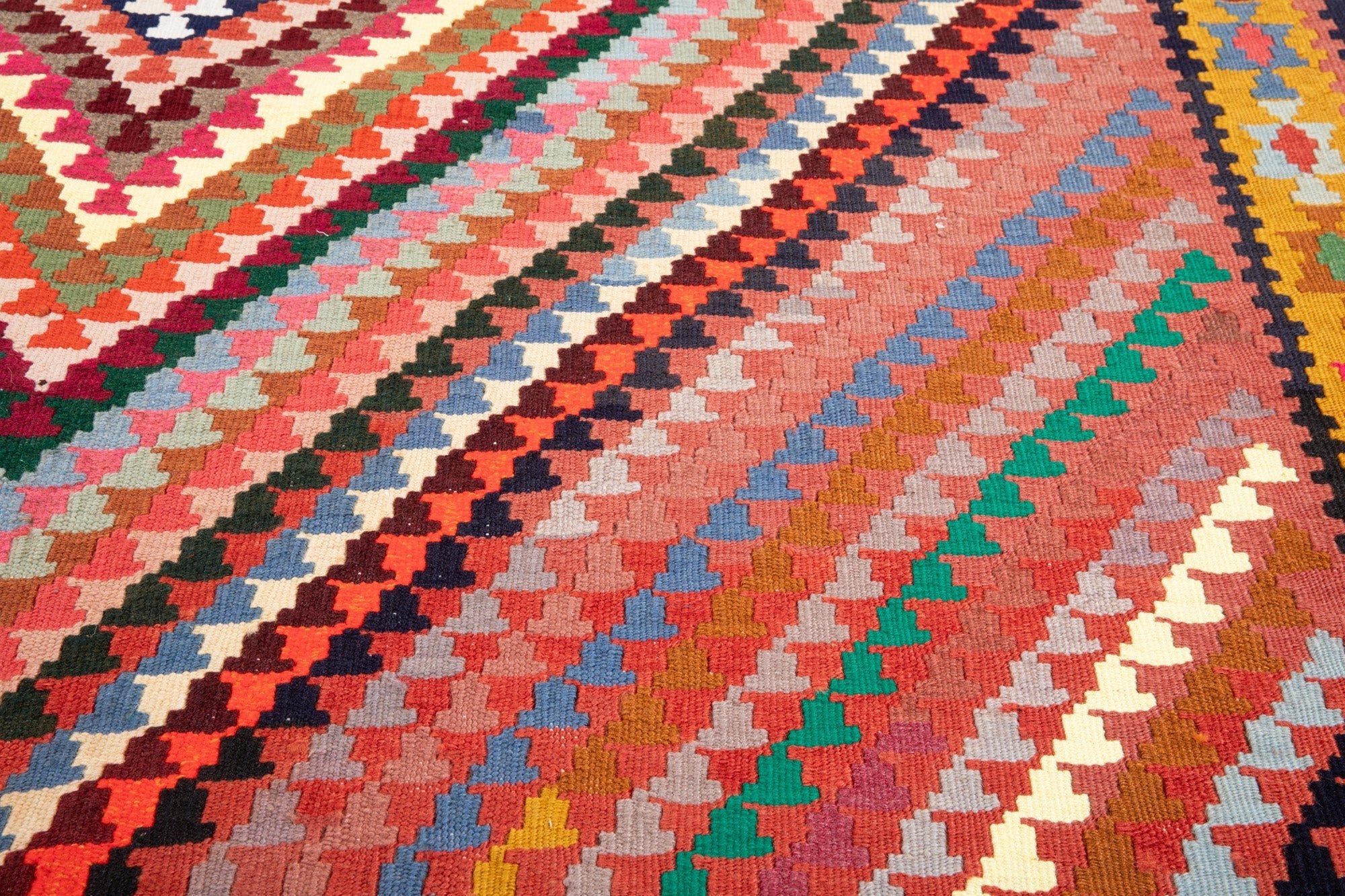 Handwoven Vintage Wool Kilim Rug – 11' x 4' 9" (335 x 144 cm) - Yasi & Fara