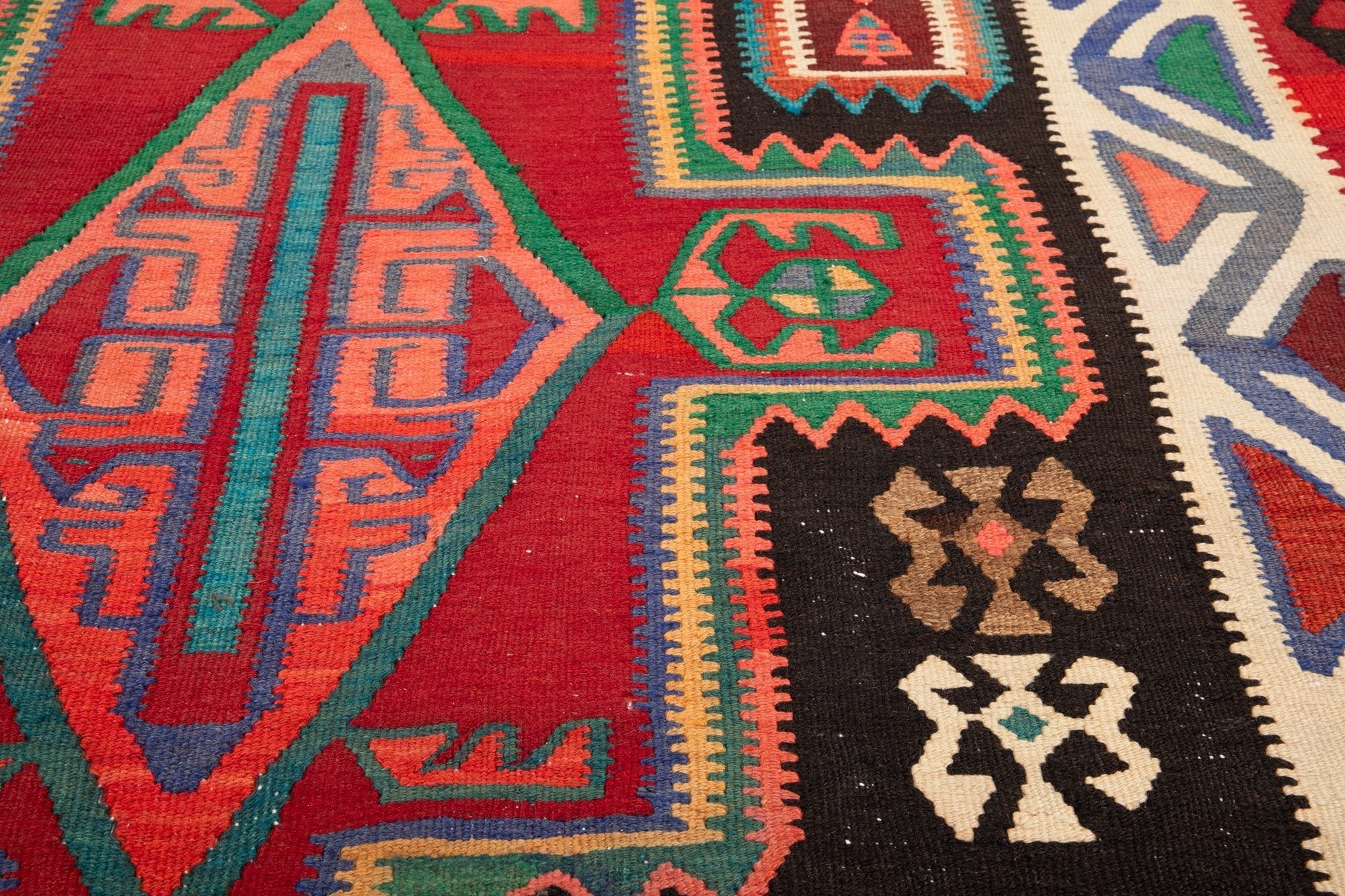 Handwoven Vintage Wool Kilim Rug – 14' x 5' 2" (428 x 158 cm) - Yasi & Fara