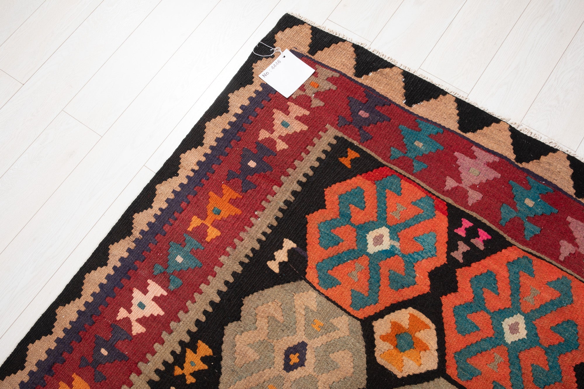 Handwoven Vintage Wool Kilim Rug – 11' 5" x 4' 9" (349 x 146 cm) - Yasi & Fara