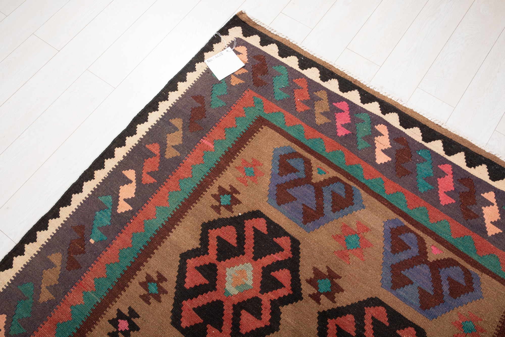 Handwoven Vintage Wool Kilim Rug – 13' x 5' 4" (395 x 162 cm) - Yasi & Fara