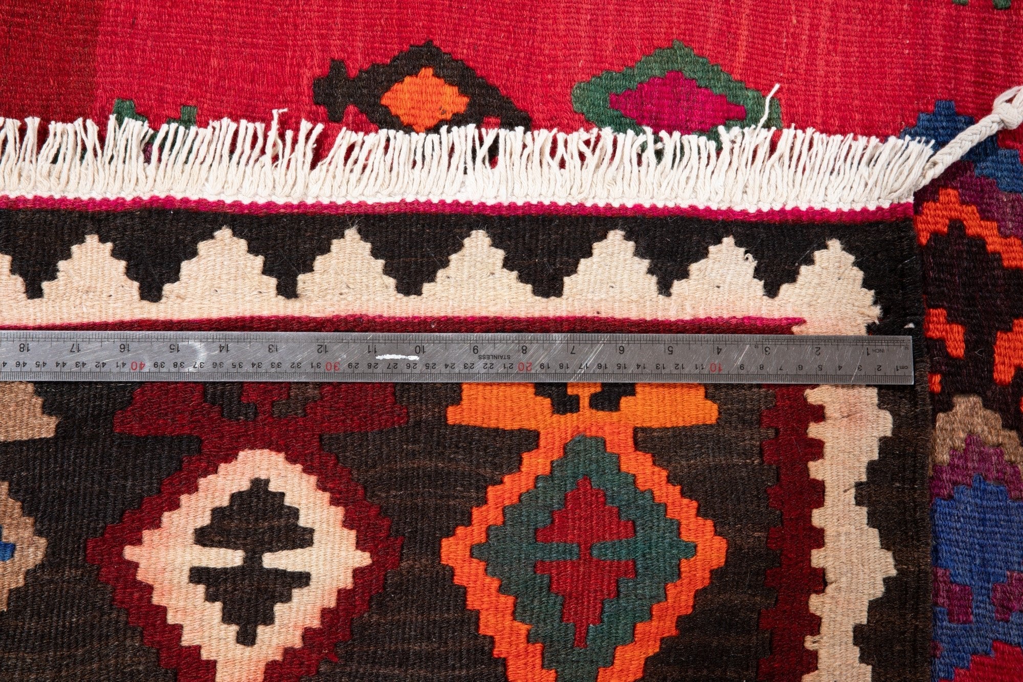 Handwoven Vintage Wool Kilim Rug – 13' 3" x 5' 2" (404 x 156 cm) - Yasi & Fara