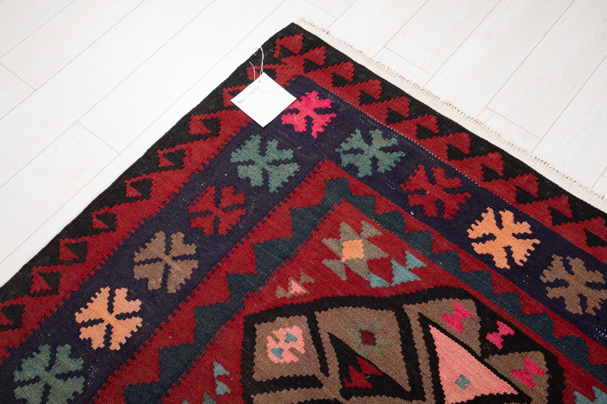 Handwoven Vintage Wool Kilim Rug – 12' 6" x 4' 8" (382 x 141 cm) - Yasi & Fara