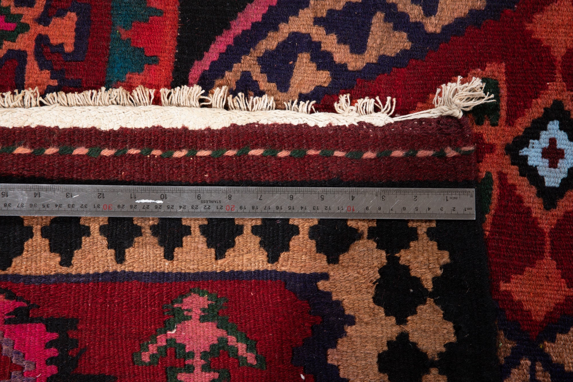 Handwoven Vintage Wool Kilim Rug – 11' 3" x 5' 1" (343 × 154 cm) - Yasi & Fara