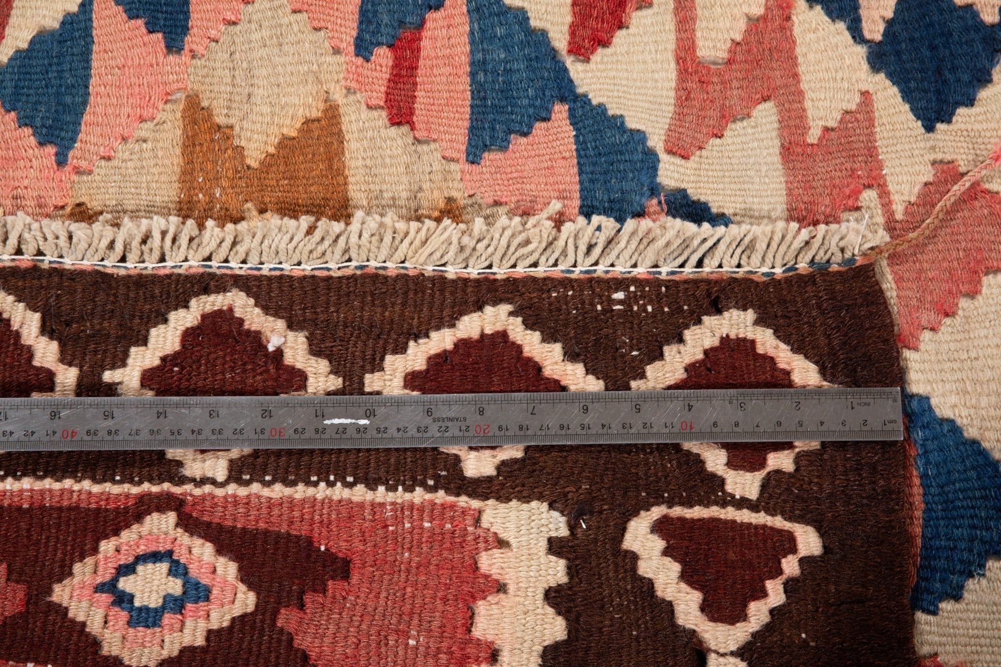 Handwoven Vintage Wool Kilim Rug – 10' 1" x 4' 8" (307 × 143 cm) - Yasi & Fara