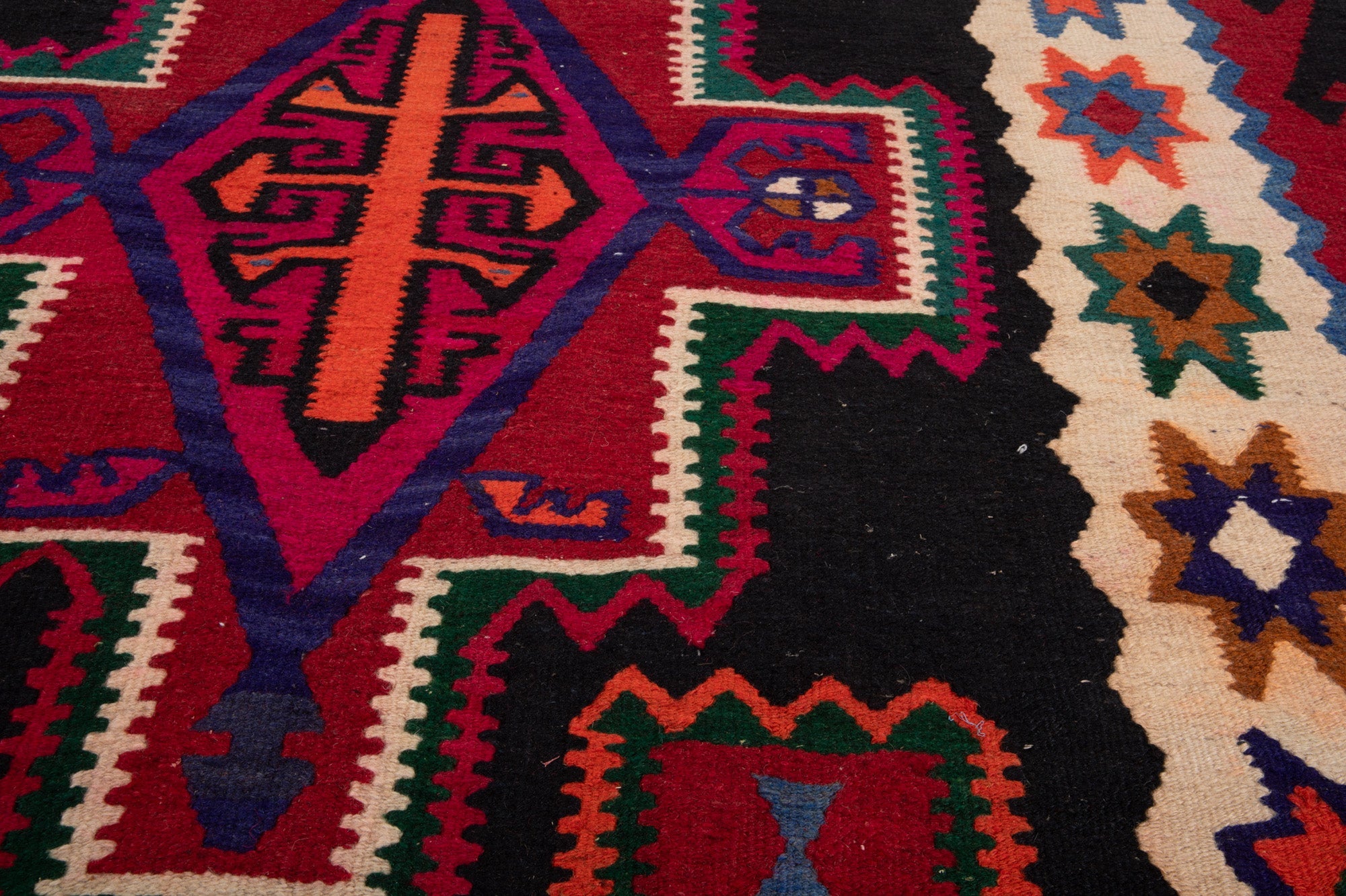 Handwoven Vintage Wool Kilim Rug – 13' 5" x 5' 2" (409 × 158 cm) - Yasi & Fara