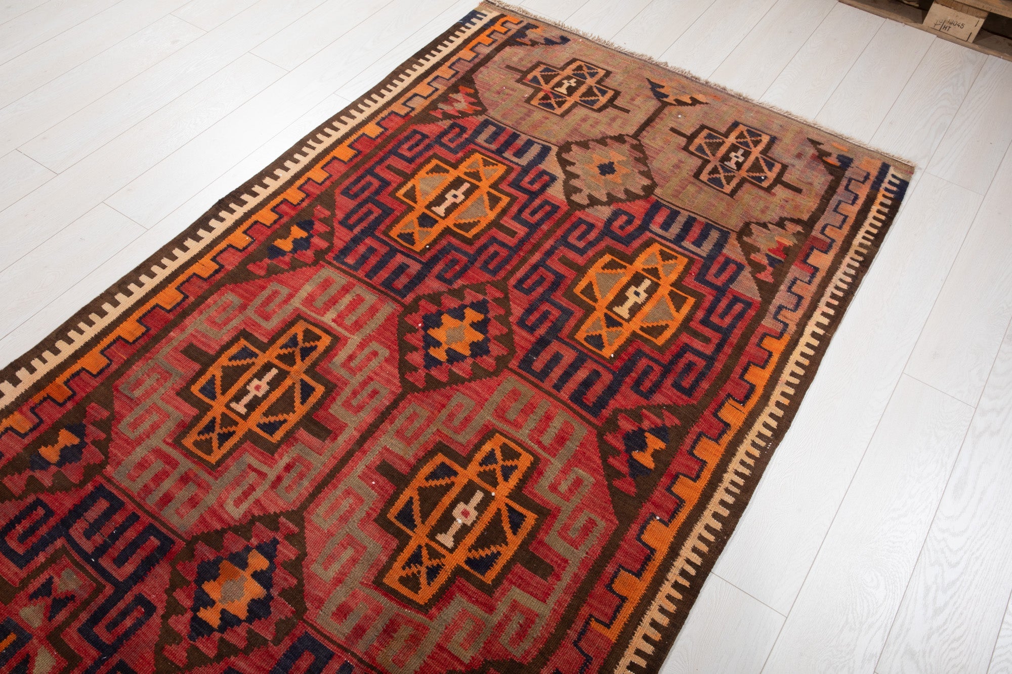 Handwoven Vintage Wool Kilim Runner Rug – 11' 4" x 4' 2" (346 × 126 cm) - Yasi & Fara