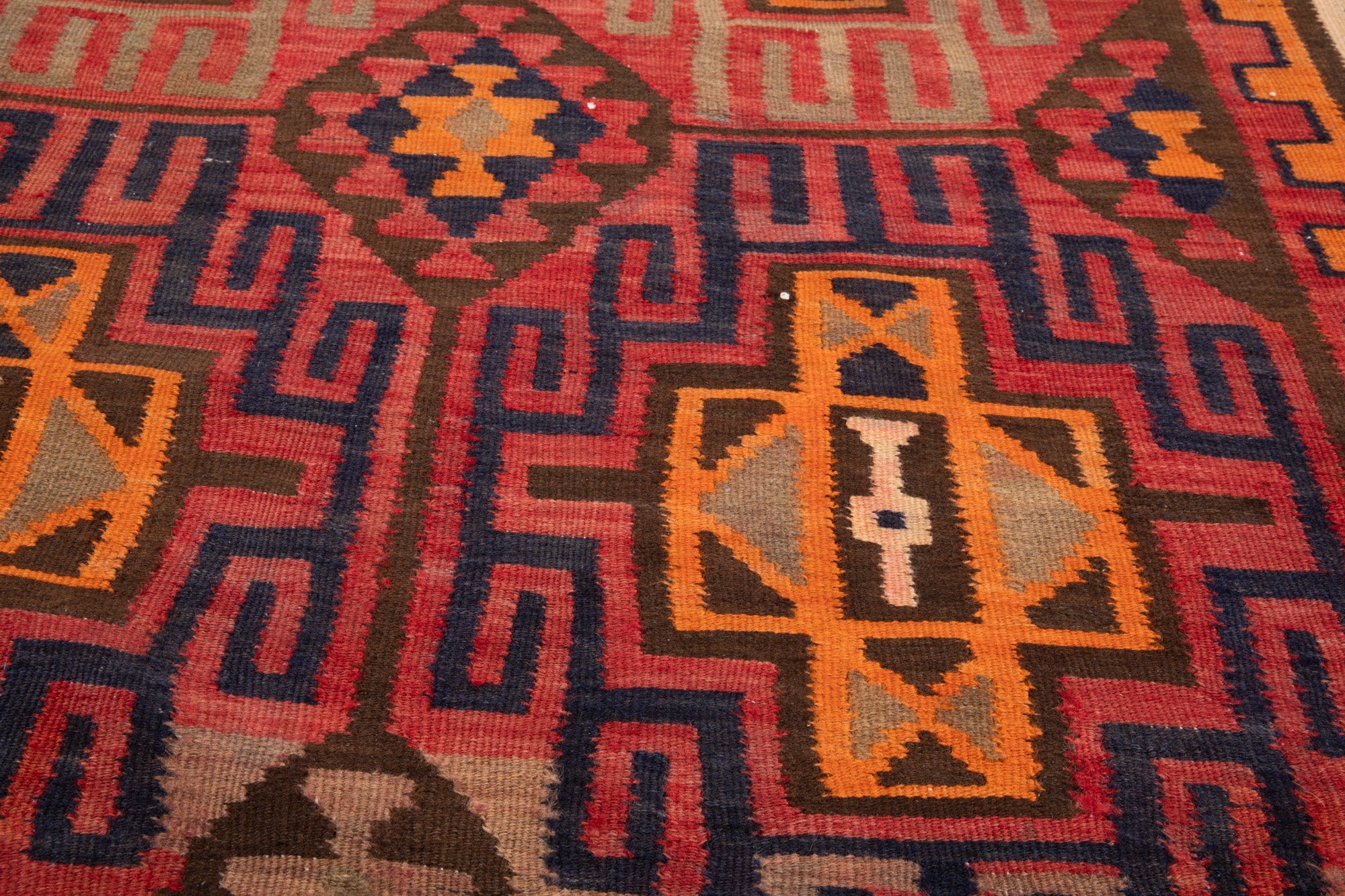 Handwoven Vintage Wool Kilim Runner Rug – 11' 4" x 4' 2" (346 × 126 cm) - Yasi & Fara