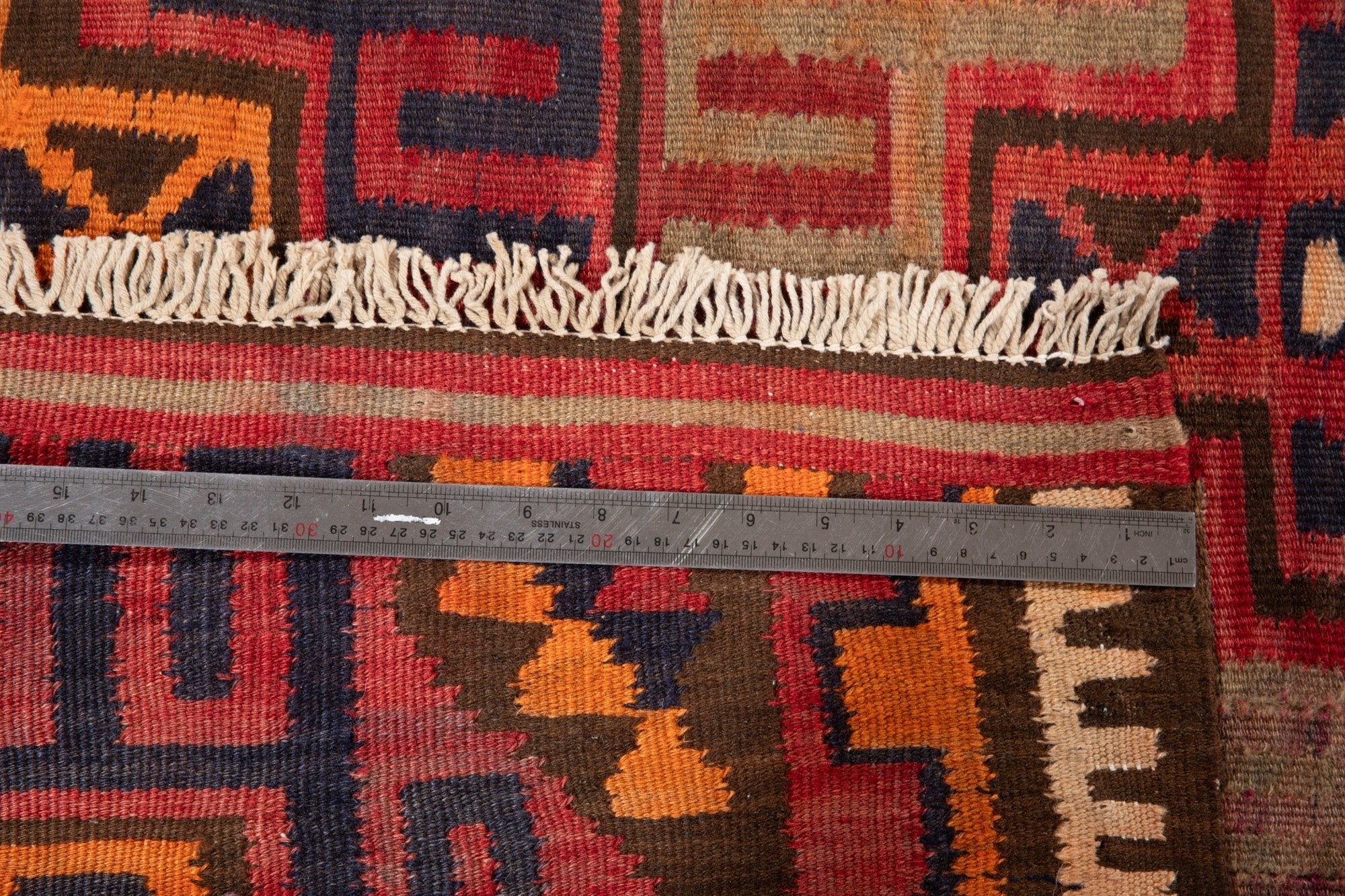 Handwoven Vintage Wool Kilim Runner Rug – 11' 4" x 4' 2" (346 × 126 cm) - Yasi & Fara