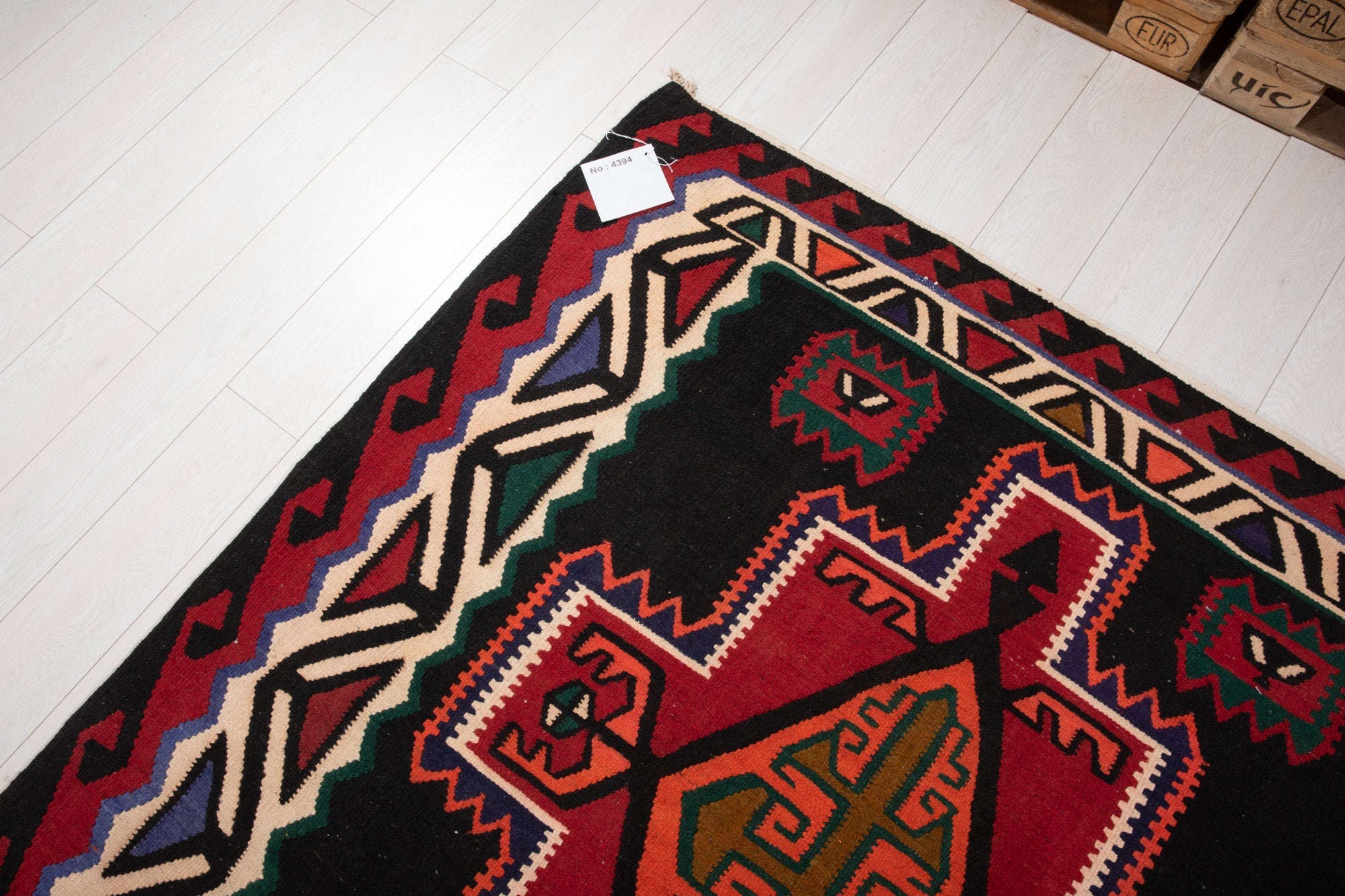 Handwoven Vintage Wool Kilim Rug – 13' 11" x 5' 4" (425 × 162 cm) - Yasi & Fara
